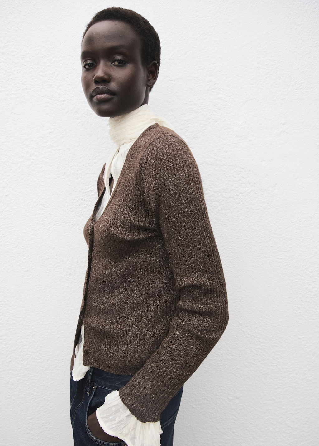 Ribbed knitted cardigan