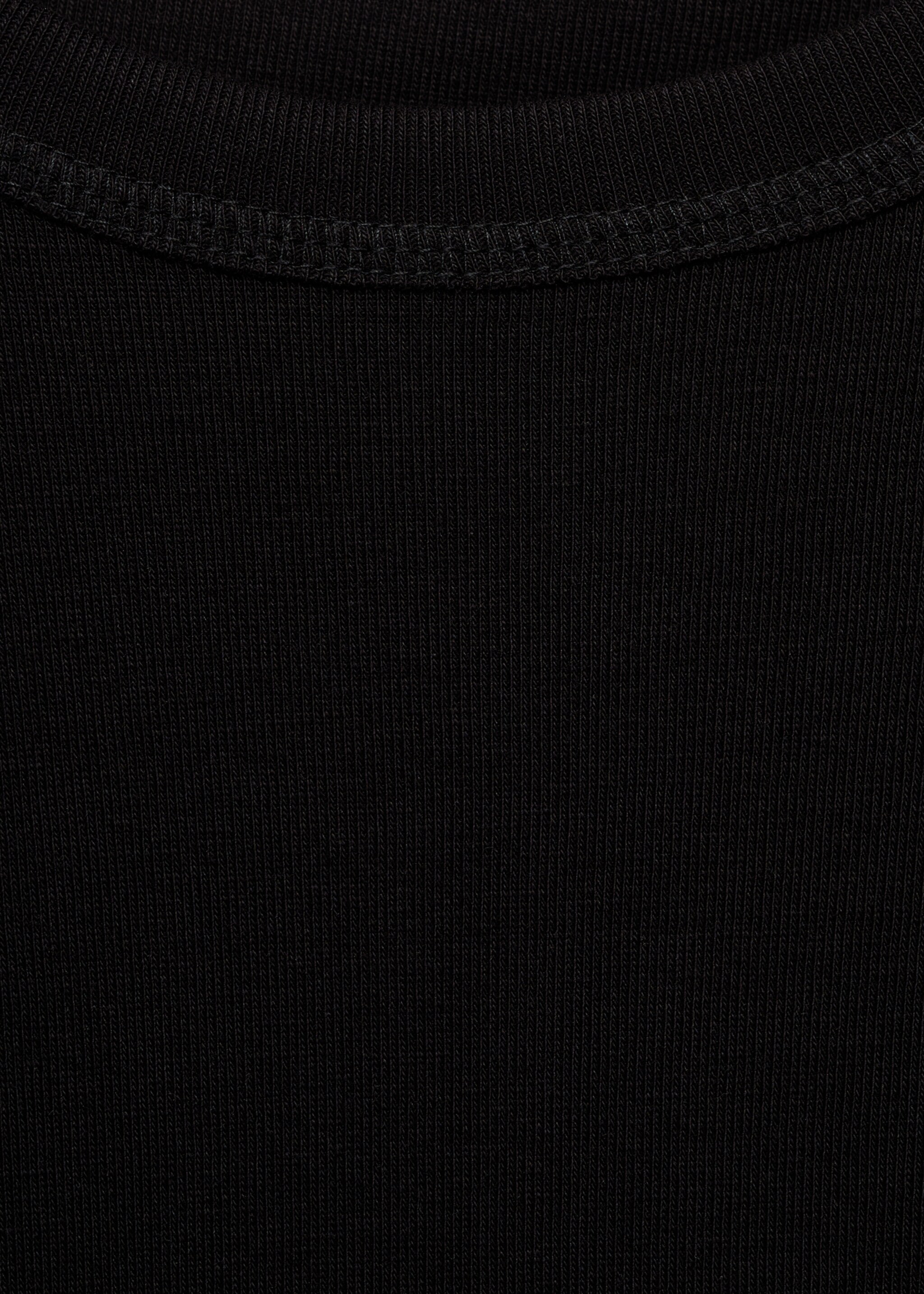 Long sleeve cotton t-shirt - Details of the article 8, Black. Ref: 17055814-00.