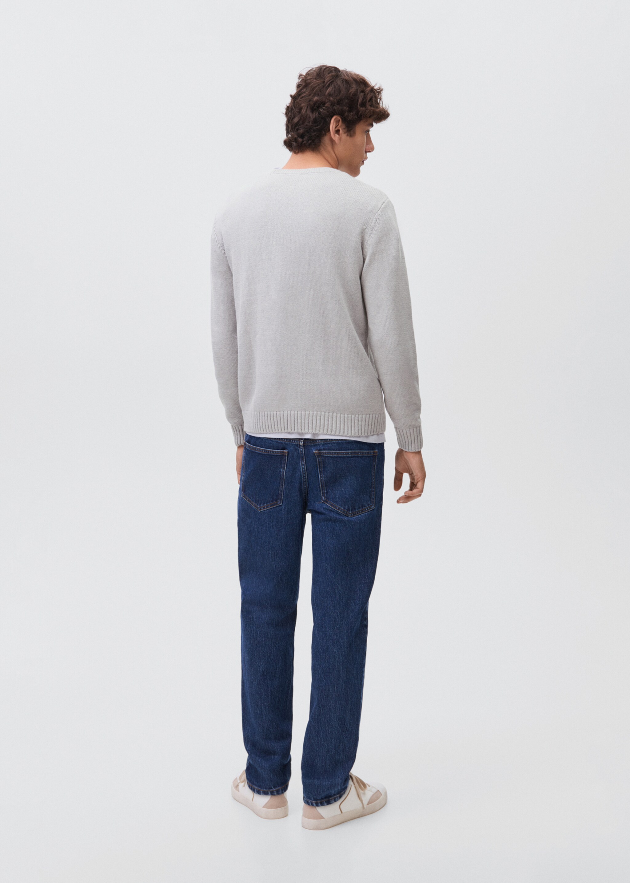 Essential cotton-blend sweater - Reverse of the article, Grey. Ref: 17055818-00.