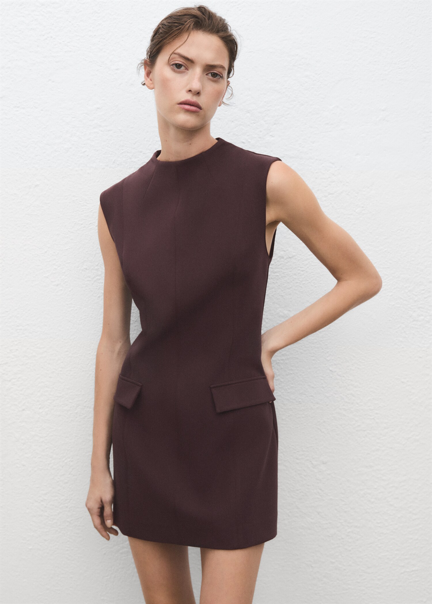 Short dress with flap pockets - Medium plane