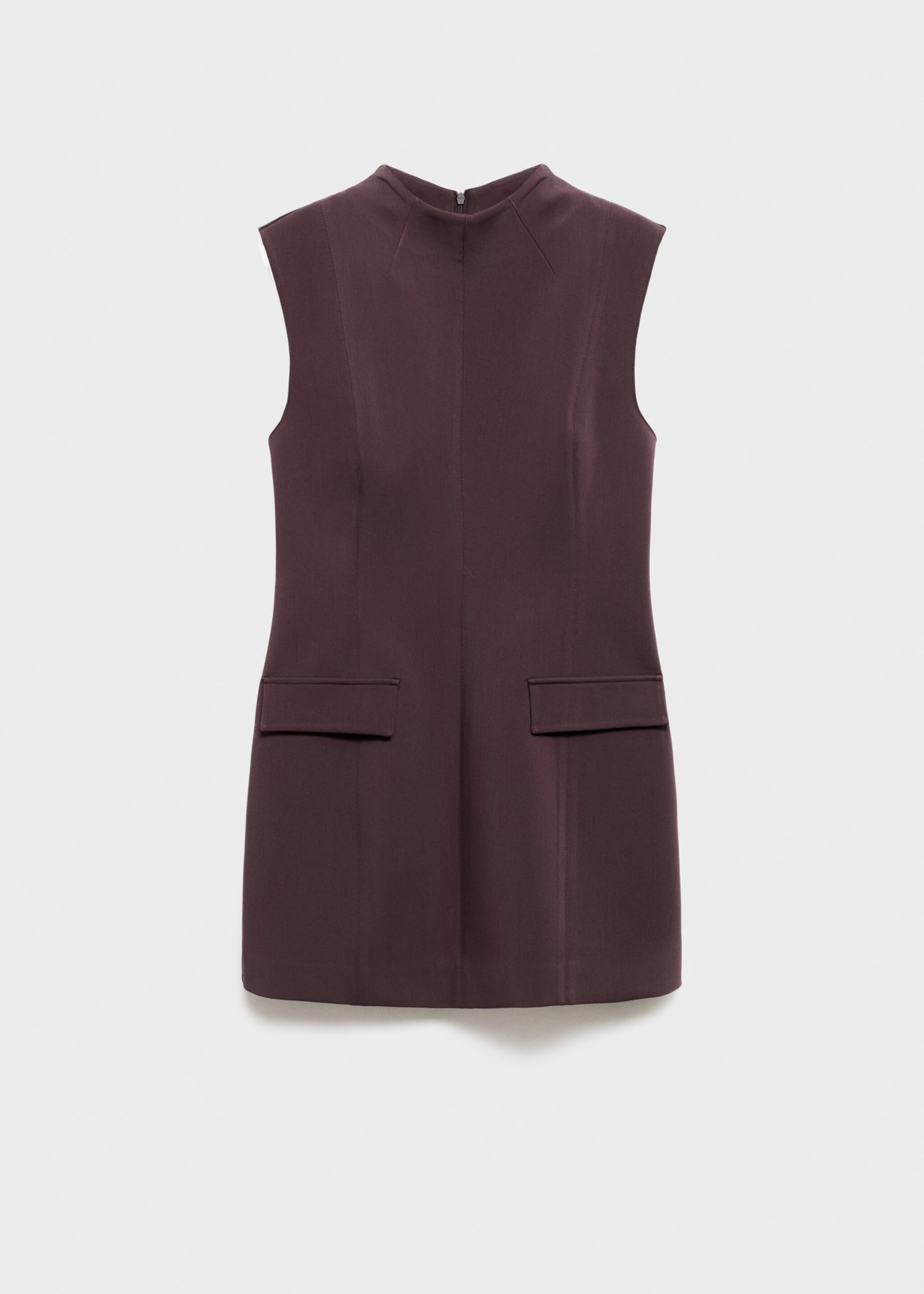 Short dress with flap pockets - Article without model, Brown. Ref: 17055820-00.