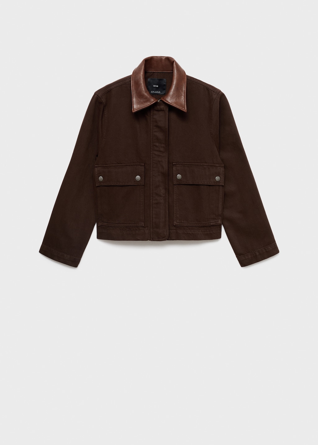 Denim parka with faux-effect collar