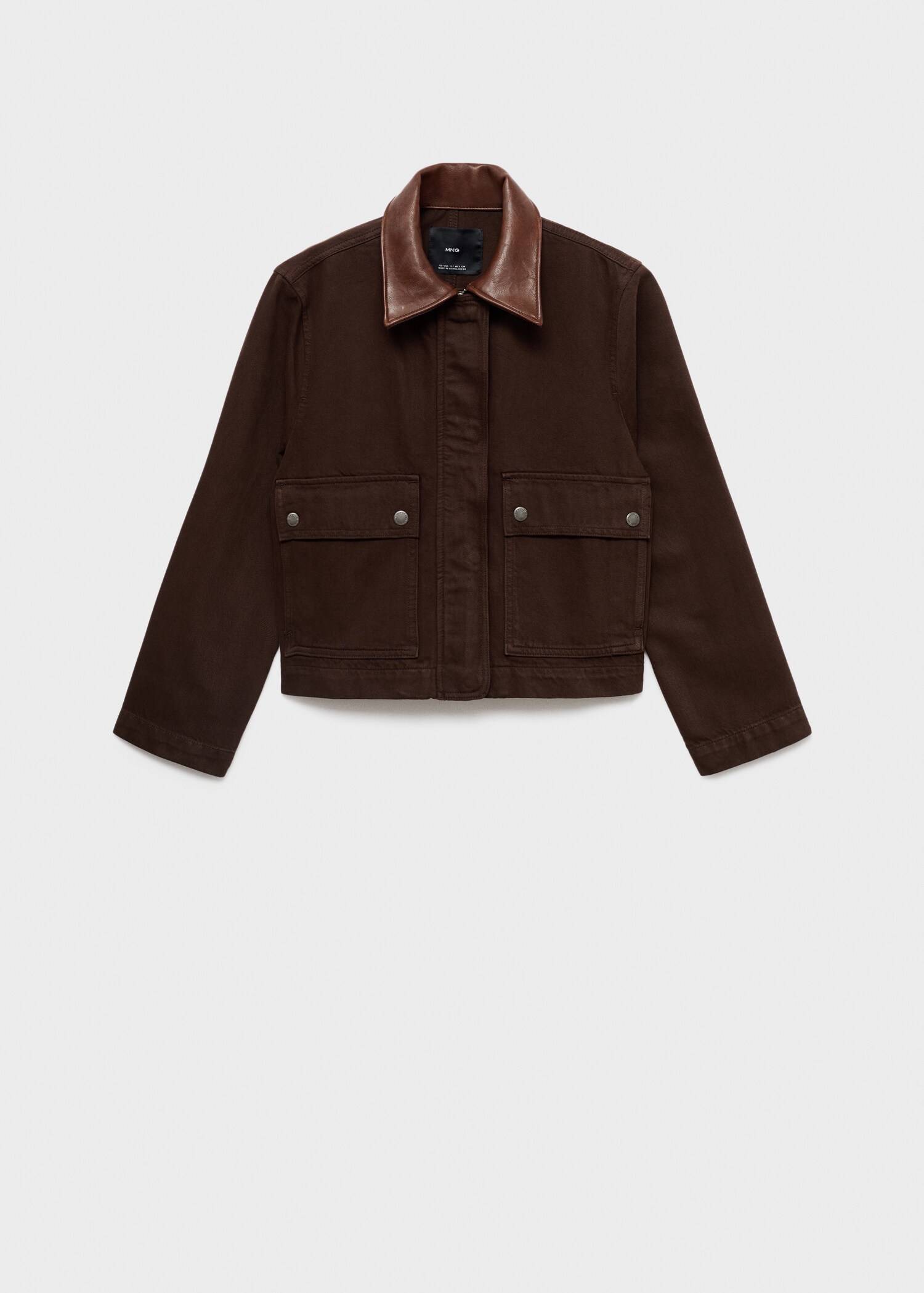 Parka en jean col en cuir synthétique - Article sans modèle