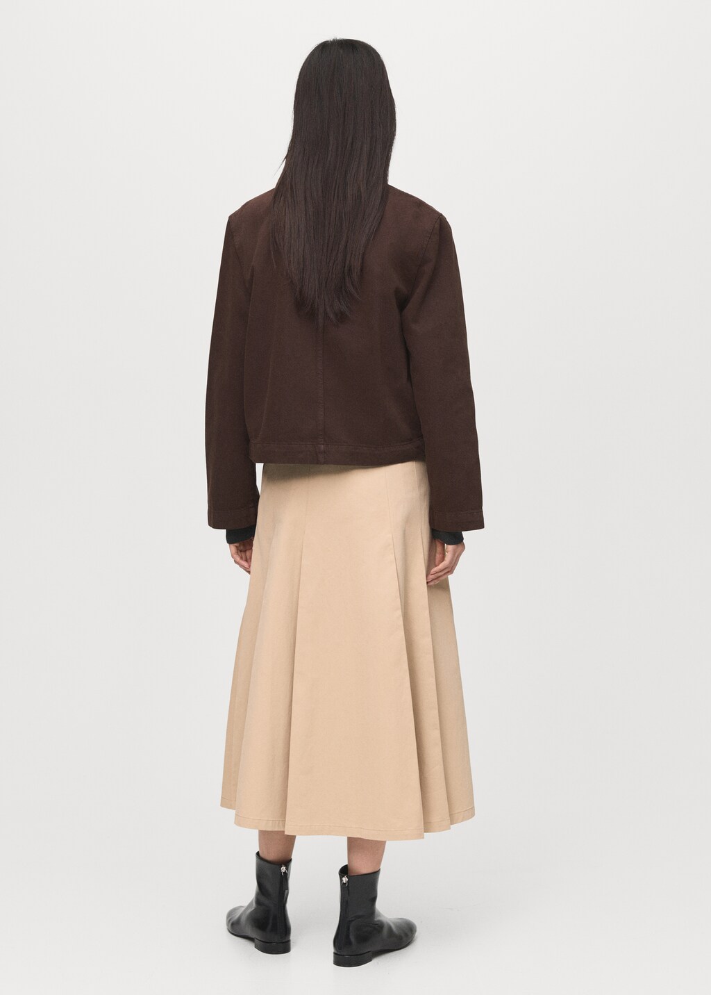 Denim parka with faux-effect collar