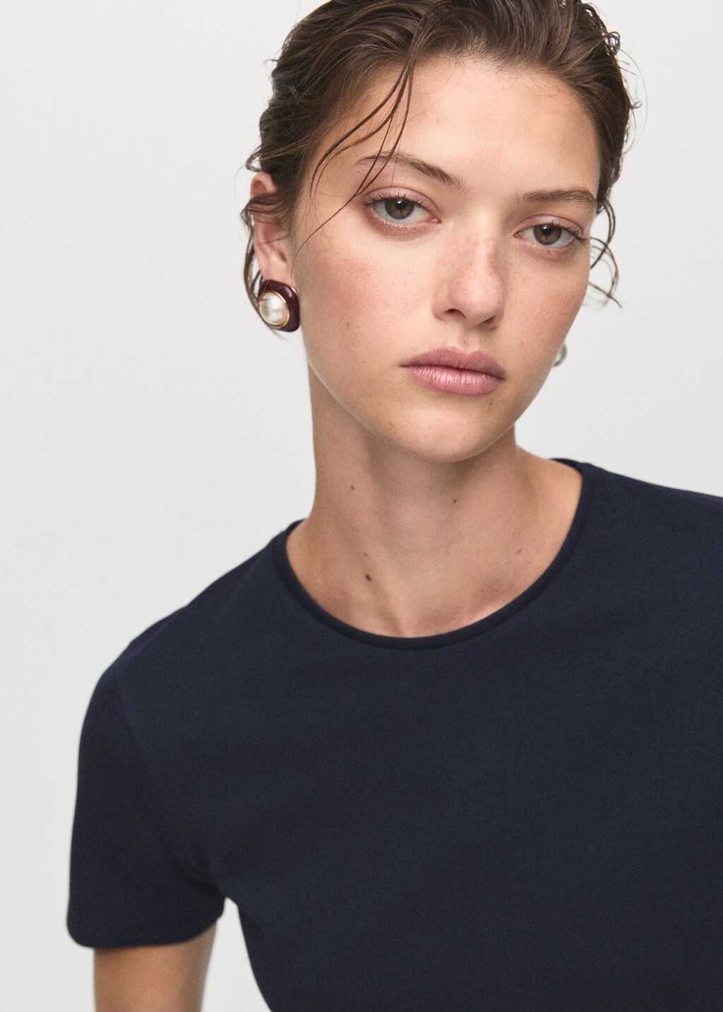 Mango Short-sleeved peplum t-shirt