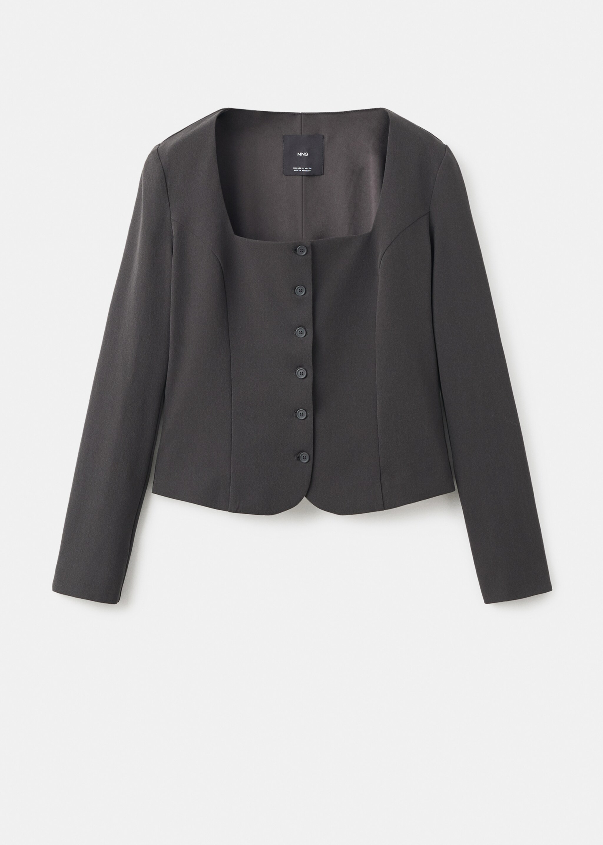 Crop fitted suit blazer - Article without model, Grey. Ref: 17055827-00.