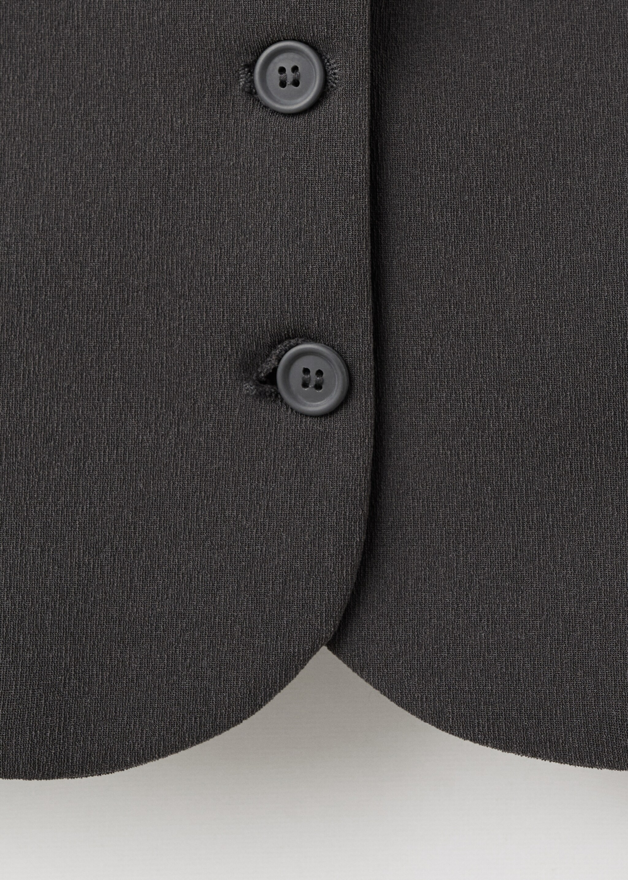 Crop fitted suit blazer - Details of the article 8, Grey. Ref: 17055827-00.
