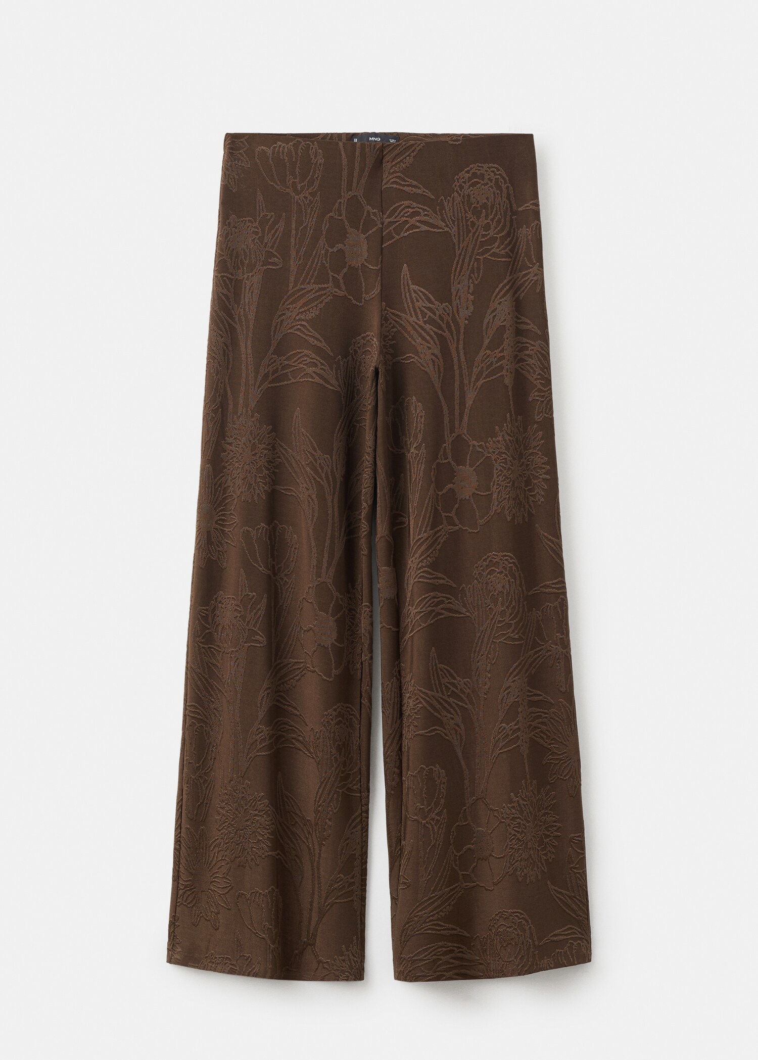 Jacquard floral-print straight trousers - Article without model