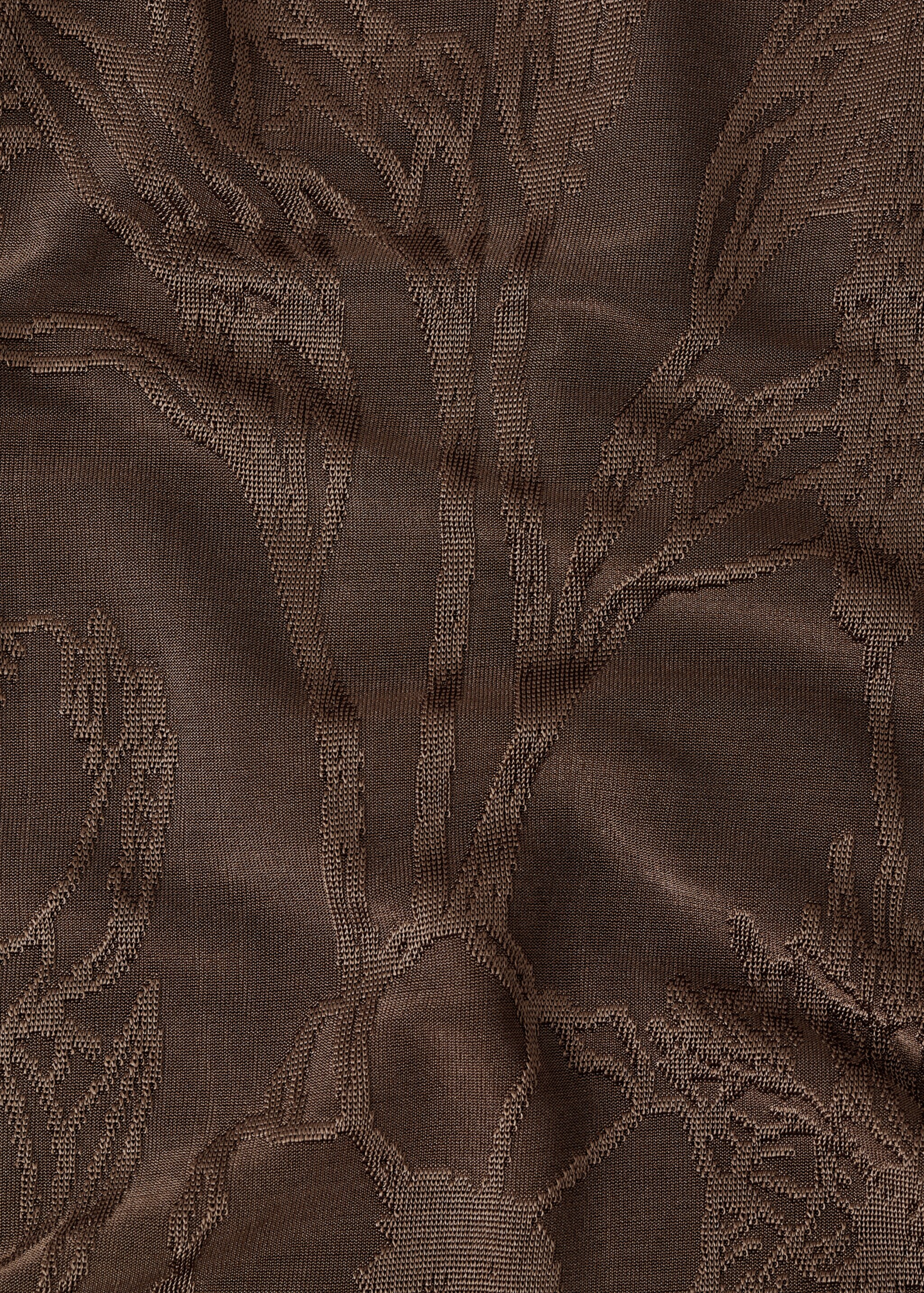 Jacquard floral-print straight trousers - Details of the article 0, Brown. Ref: 17055828-00.