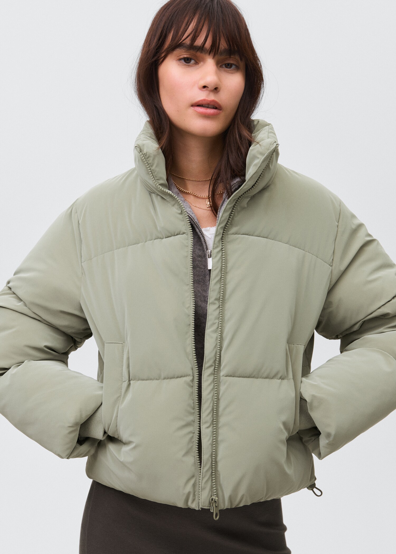 Anorak matelassé effet ciré - Plan moyen