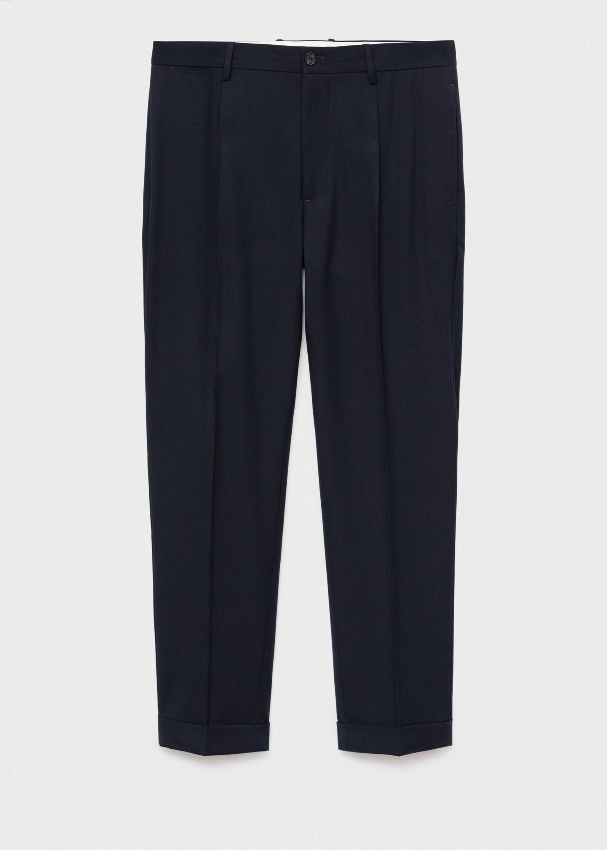 Regular-fit pleated trousers - Article without model, Navy. Ref: 17055968-00.