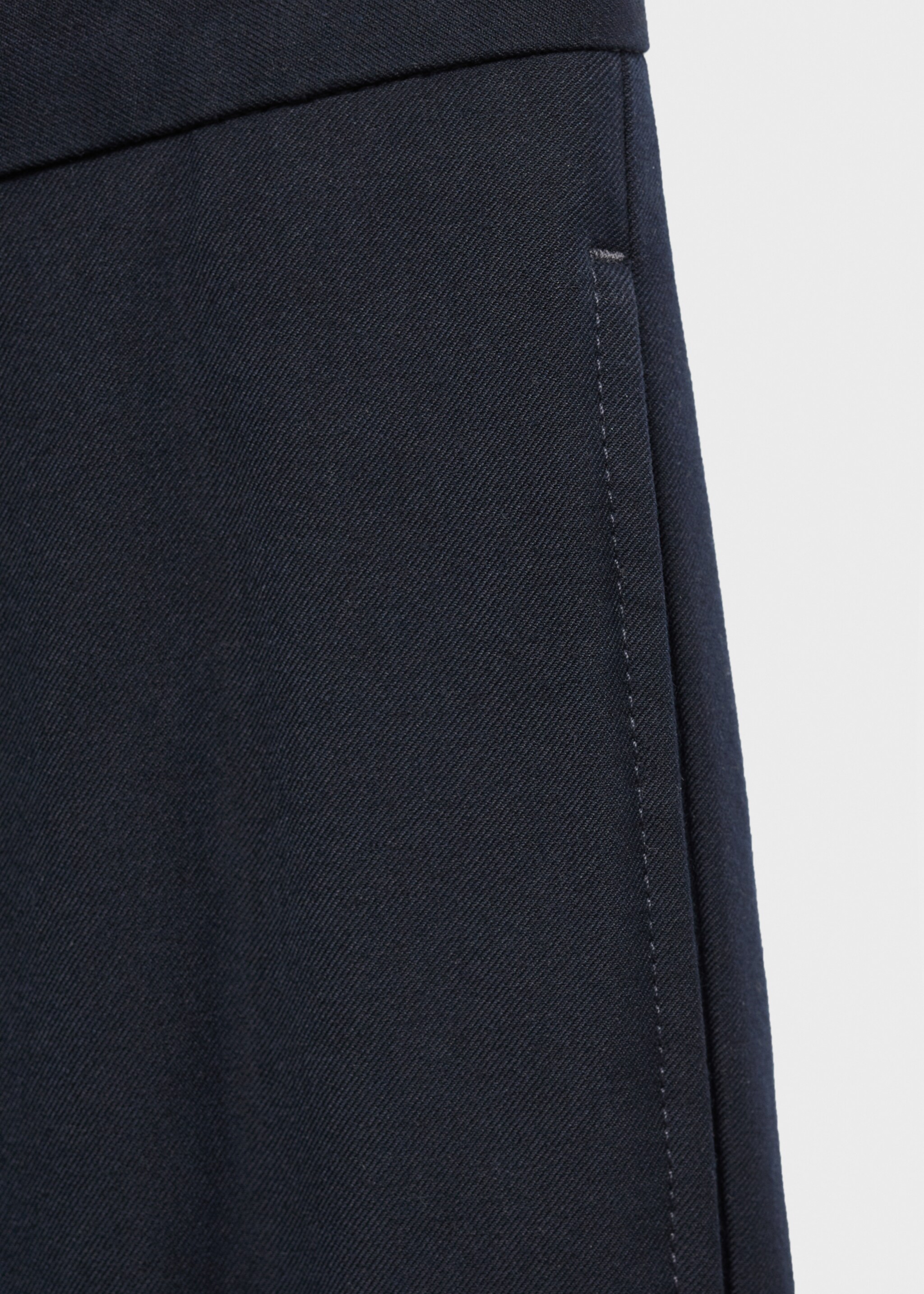 Regular-fit pleated trousers - Details of the article 0, Navy. Ref: 17055968-00.