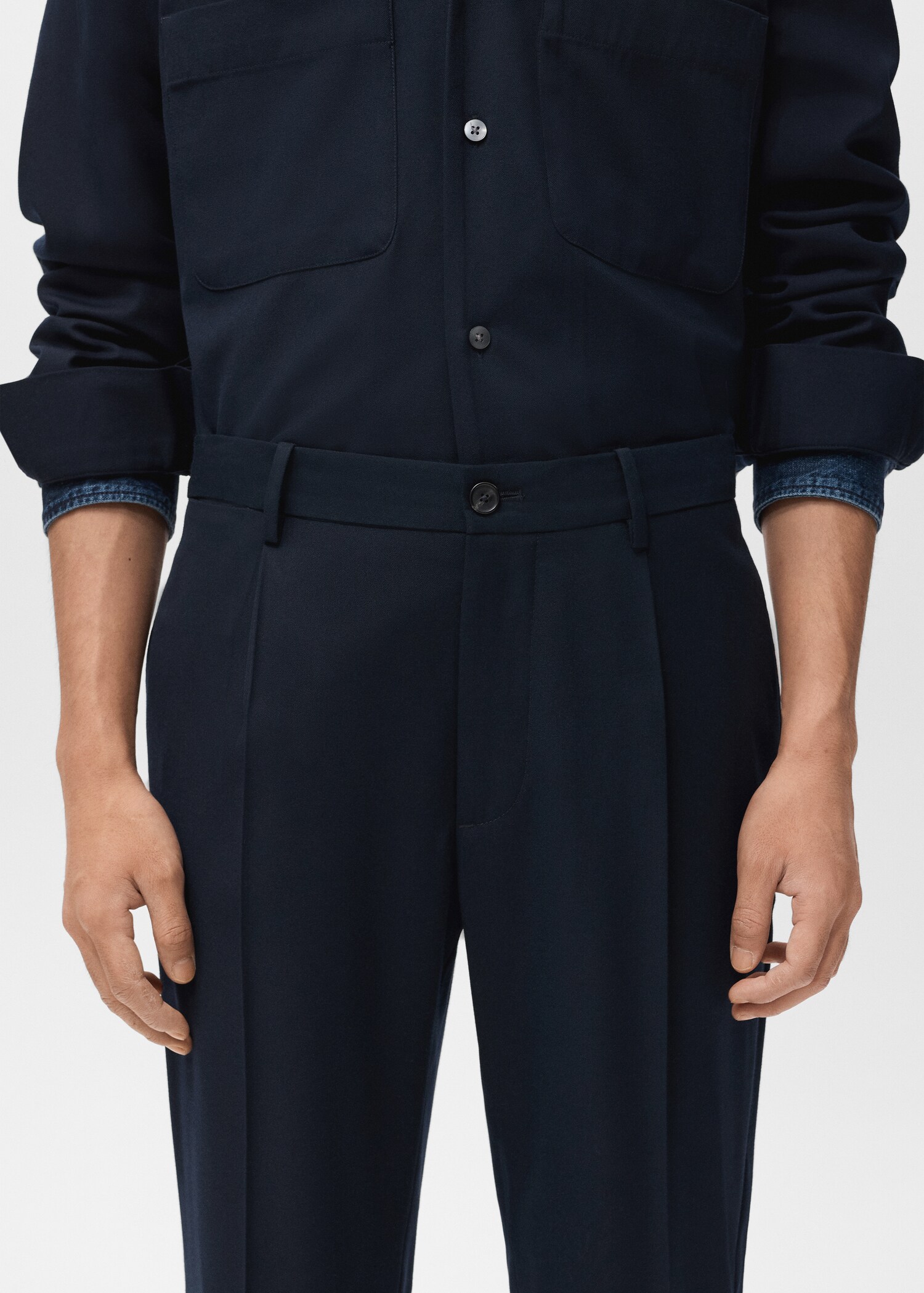 Regular-fit pleated trousers - Details of the article 6