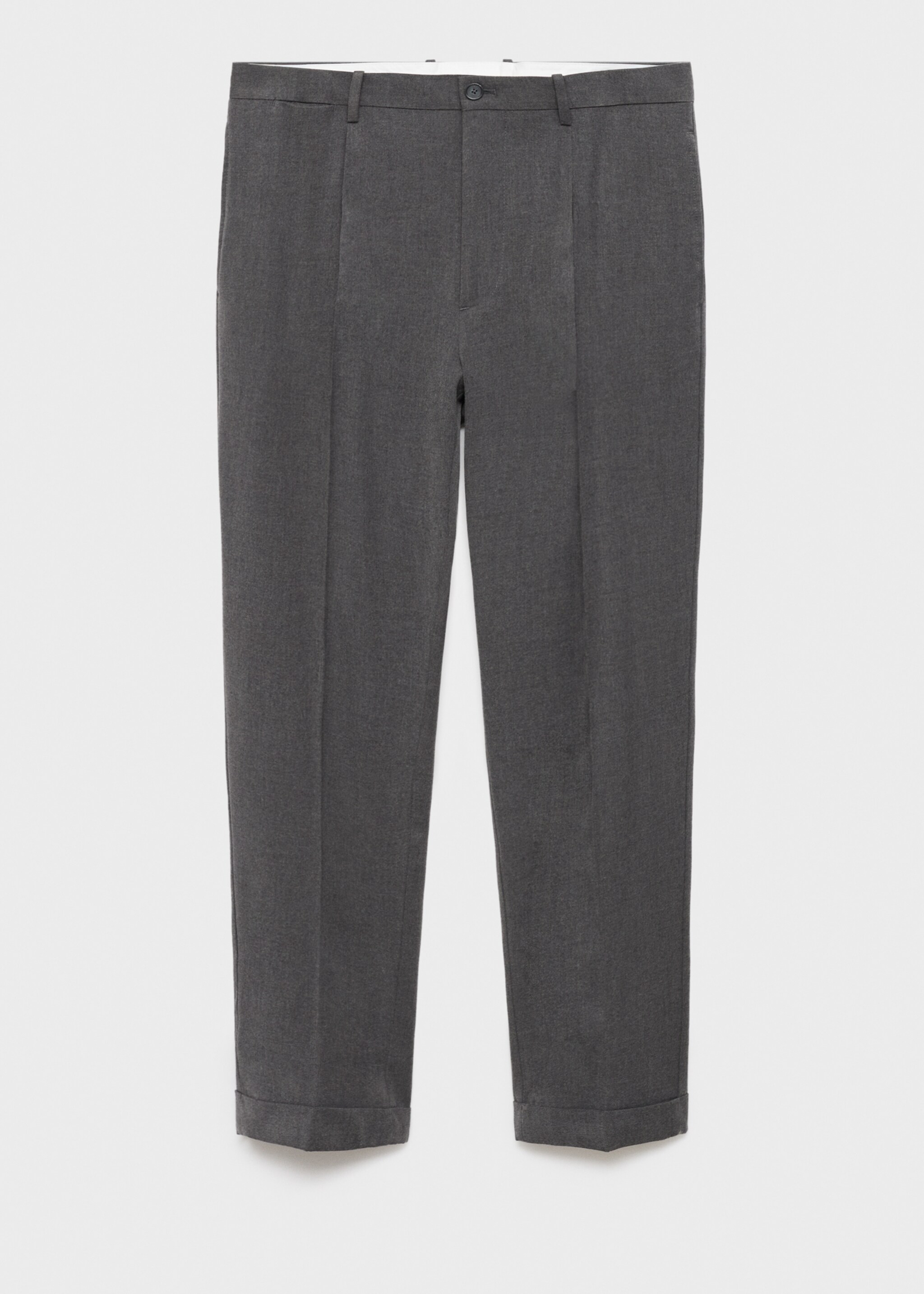 Regular-fit pleated trousers - Article without model, Medium Heather Grey. Ref: 17055968-00.