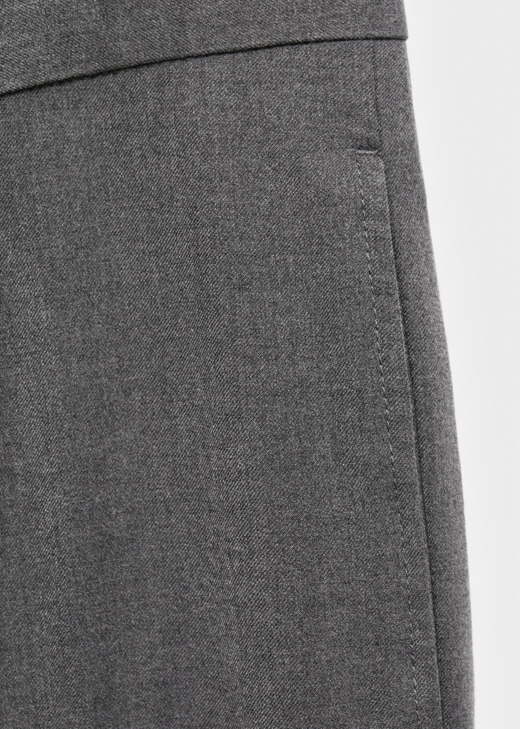 Regular-fit pleated trousers - Details of the article 0, Medium Heather Grey. Ref: 17055968-00.