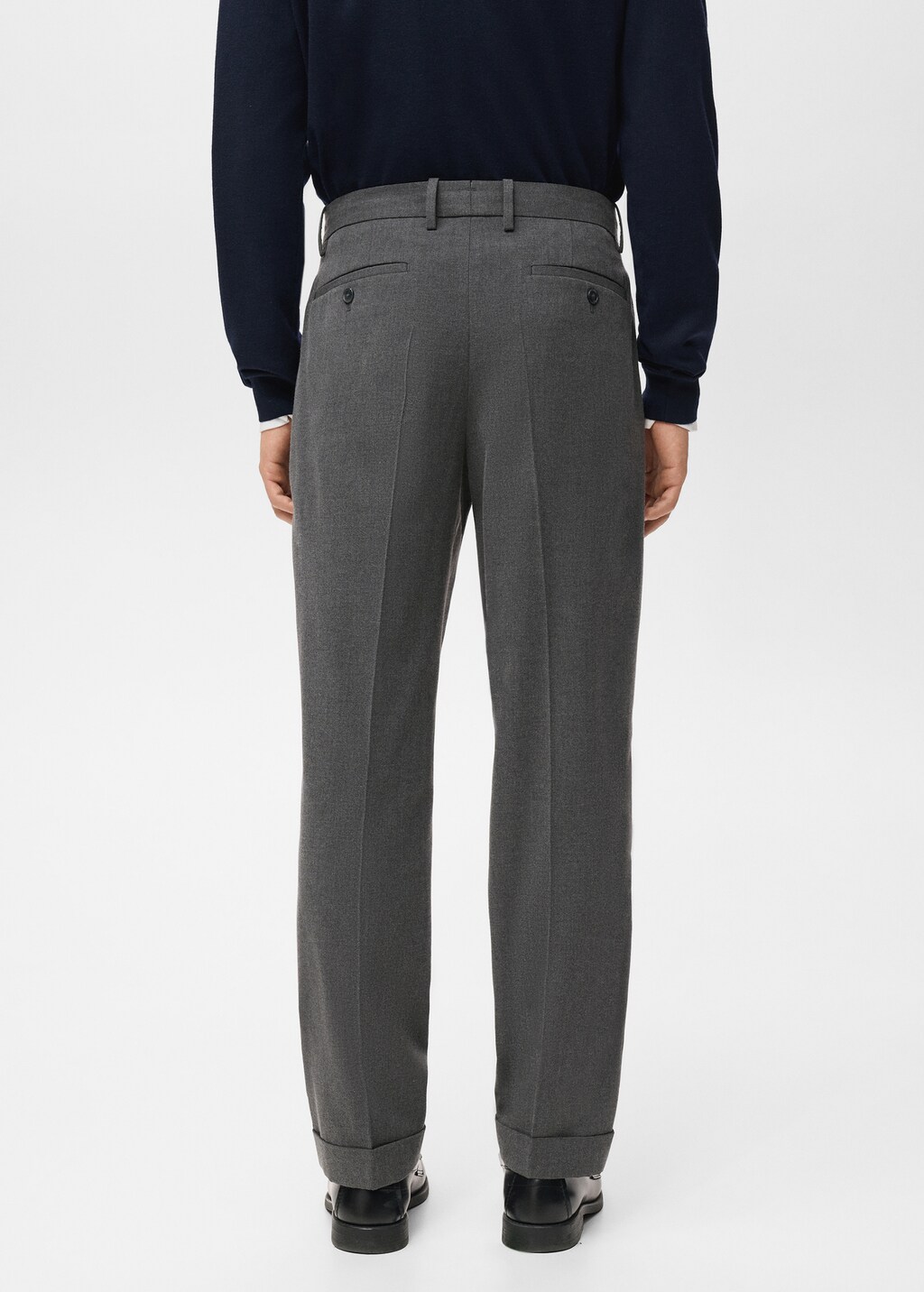 Regular-fit pleated flannel pants