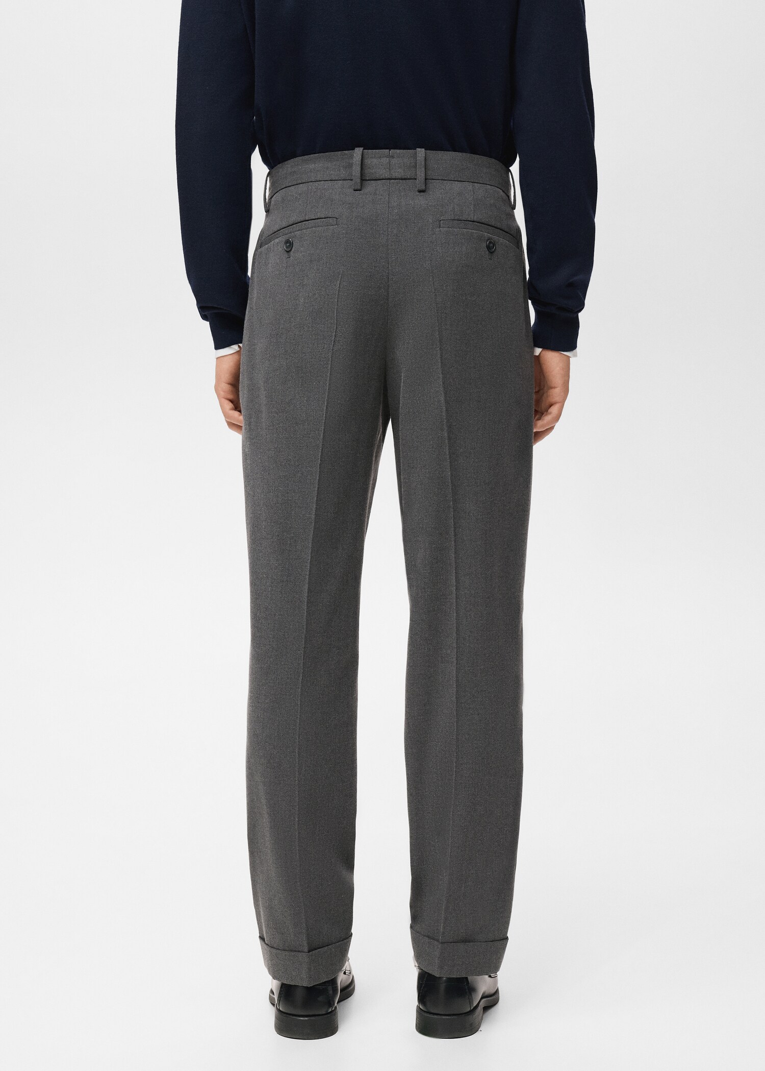 Regular-fit pleated trousers - Reverse of the article