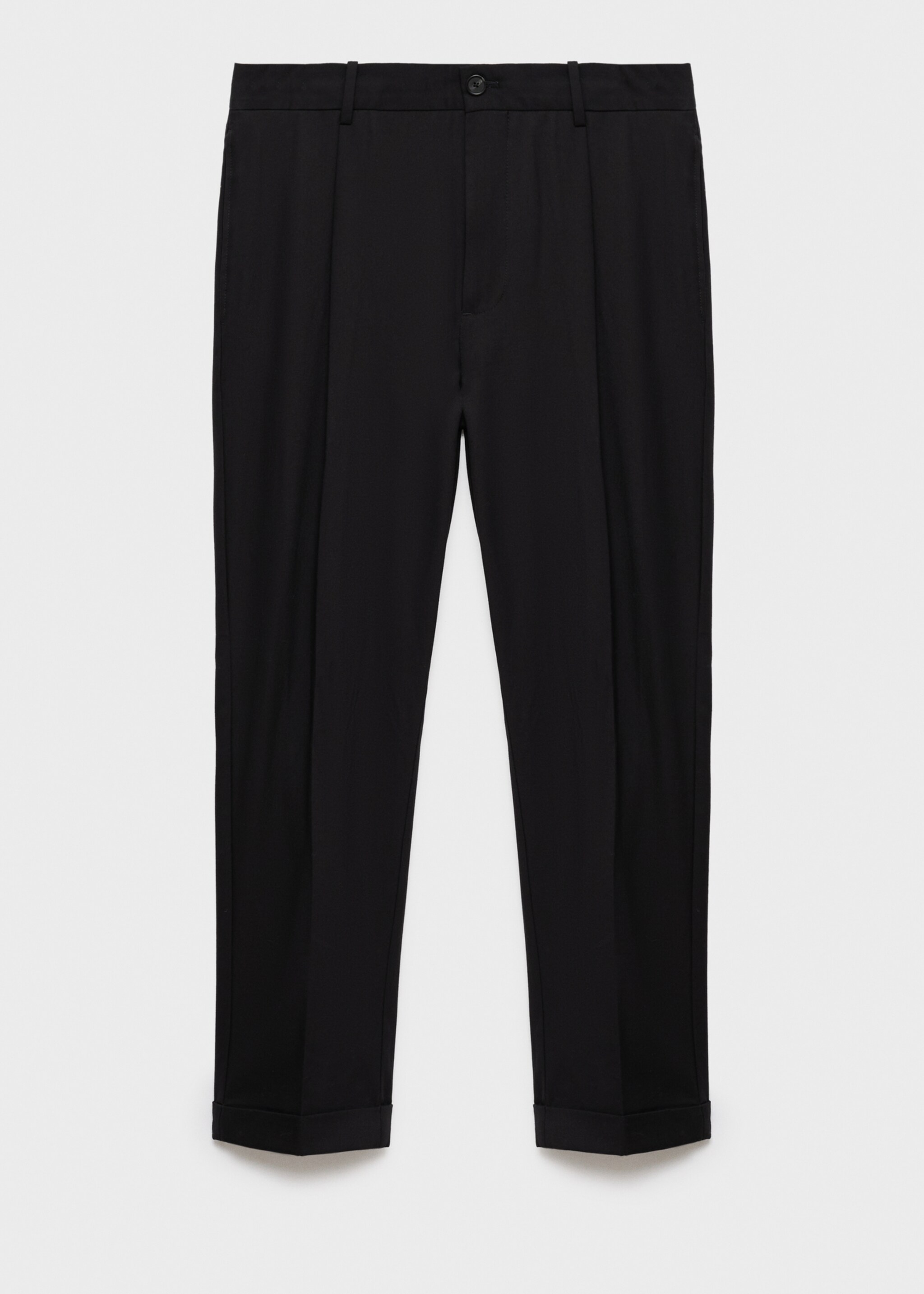 Regular-fit pleated trousers - Article without model, Black. Ref: 17055968-00.