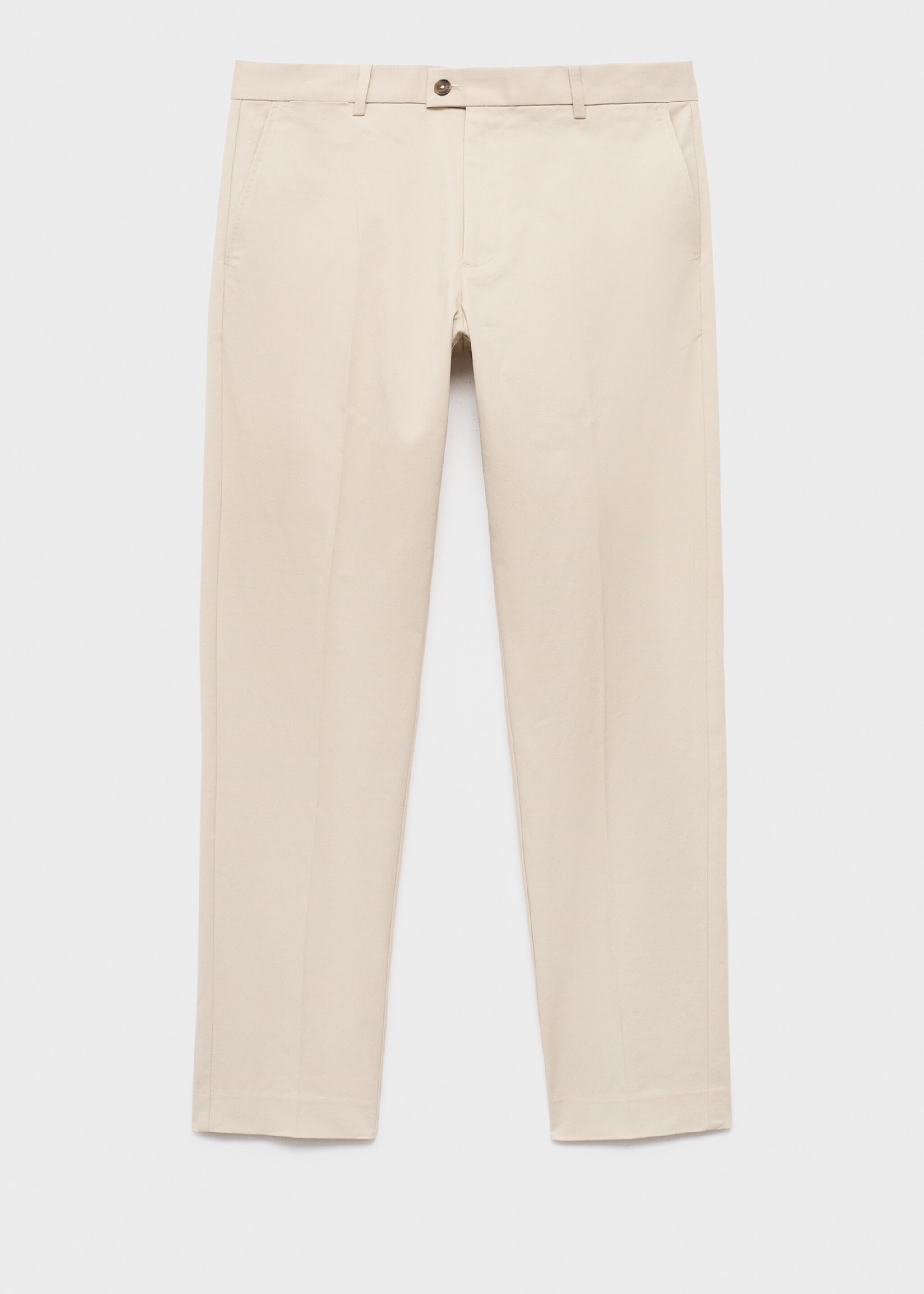 Regular-fit cotton trousers - Article without model, Ecru. Ref: 17055969-00.