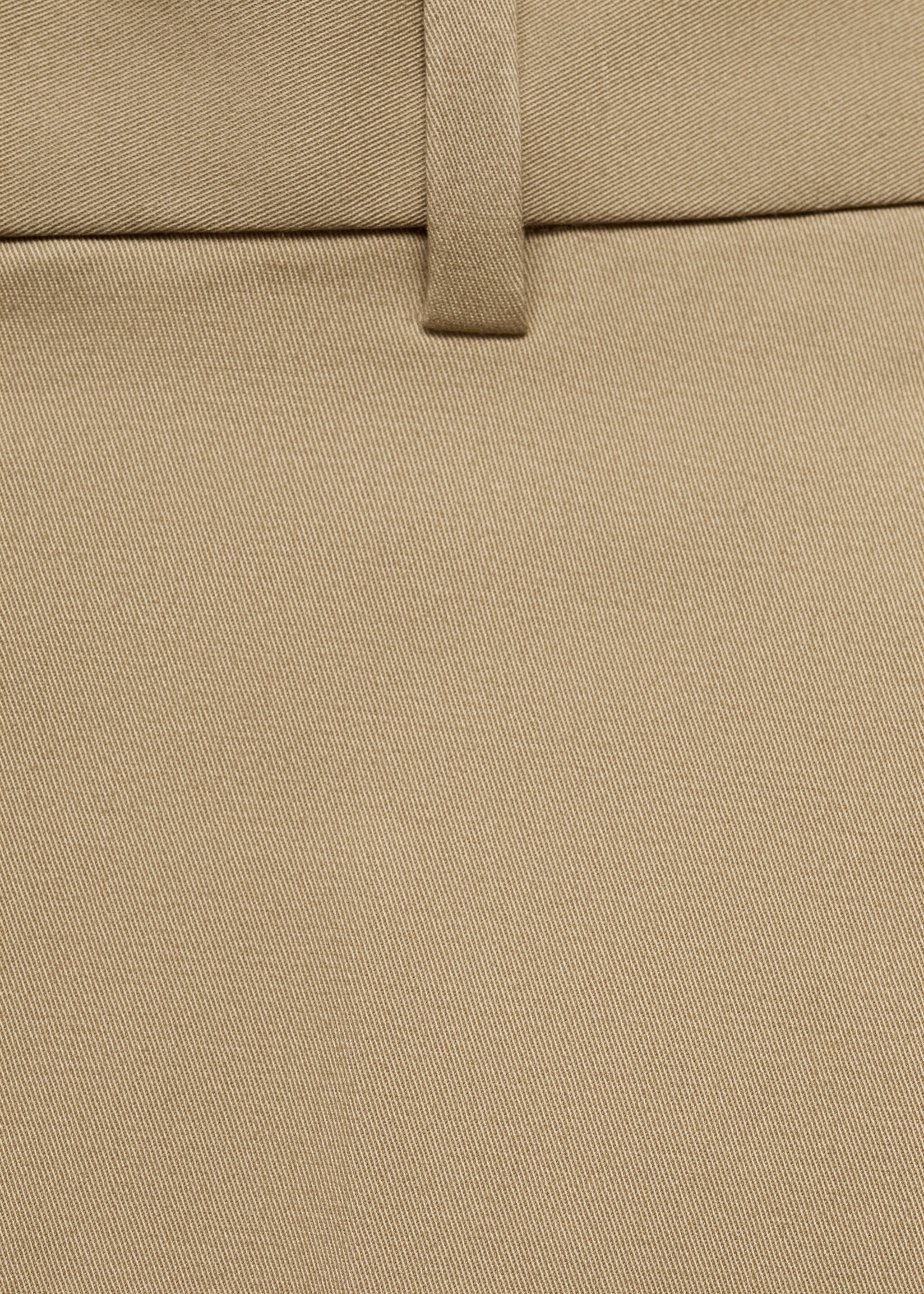 Regular-fit cotton trousers - Details of the article 8, Beige. Ref: 17055969-00.