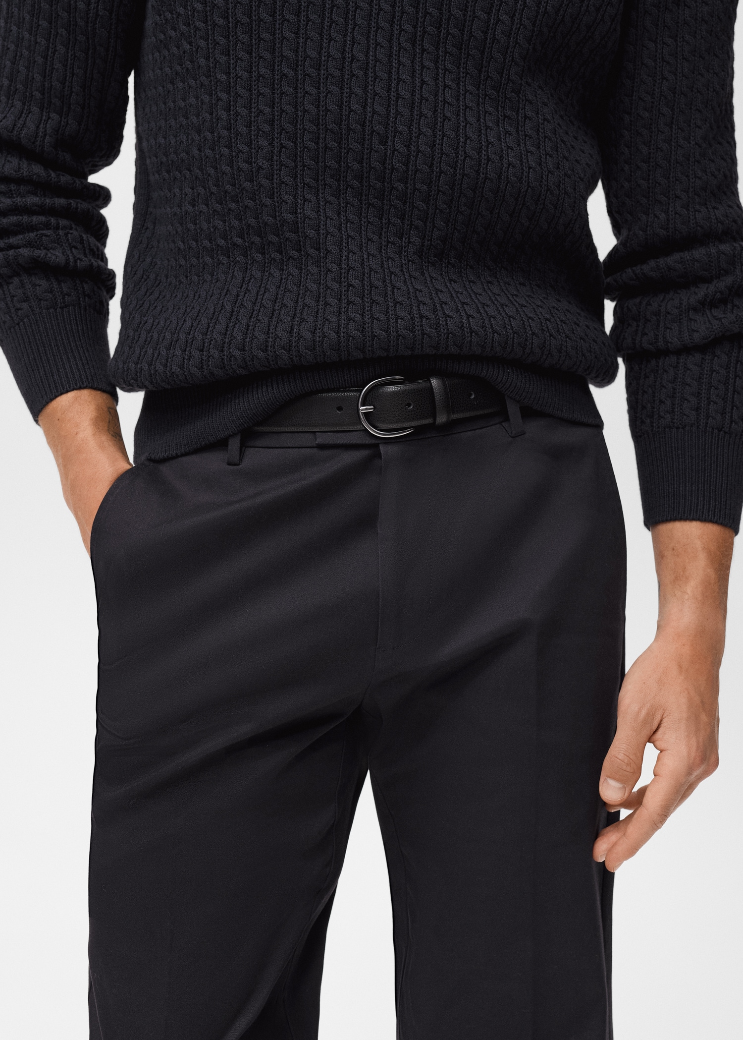 Regular-fit cotton trousers - Details of the article 1