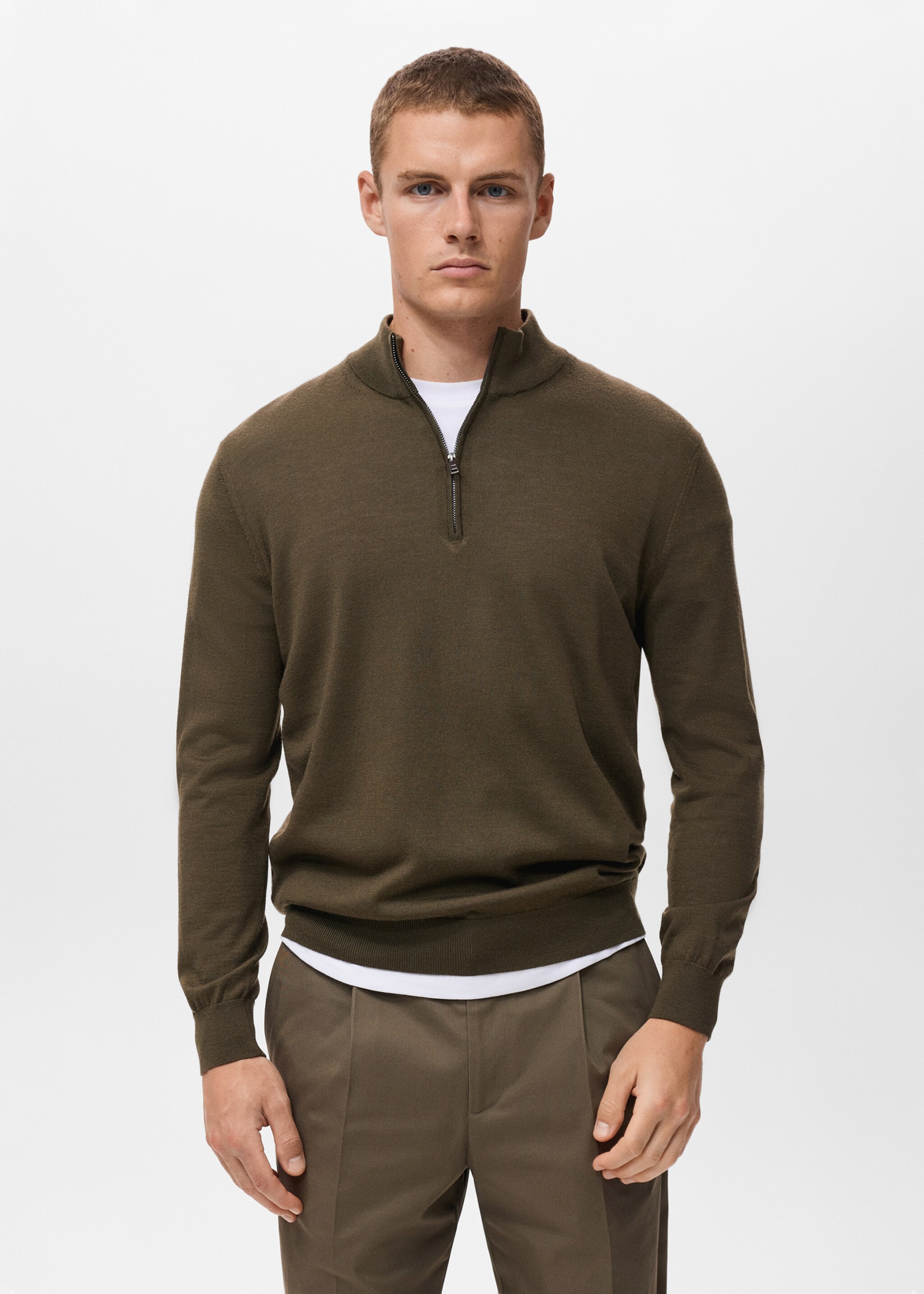 Pullover 100 % lana collo perkins - Piano medio