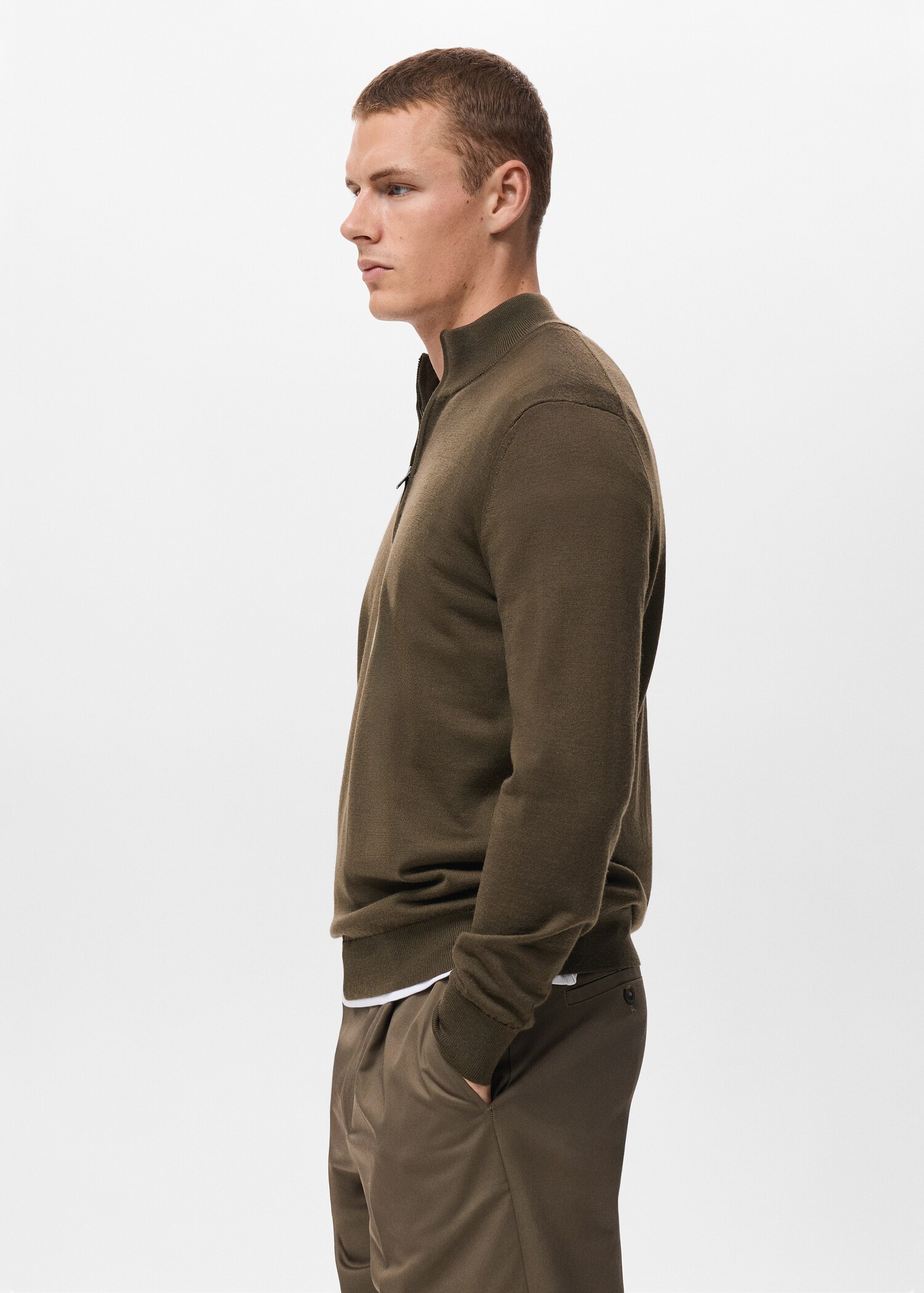 100% wool sweater with perkins neck - Details of the article 2