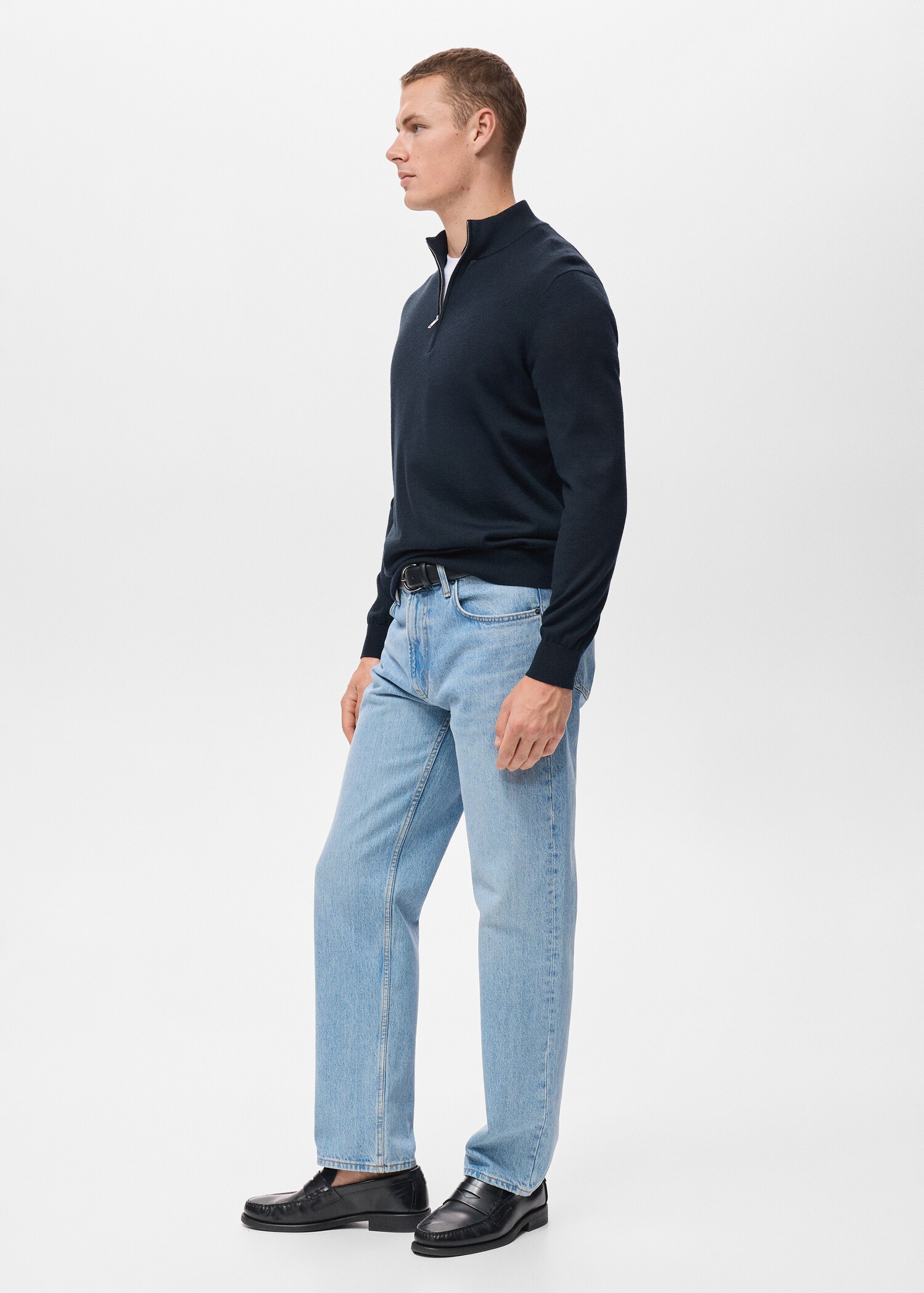 100% wool sweater with perkins neck - Details of the article 2