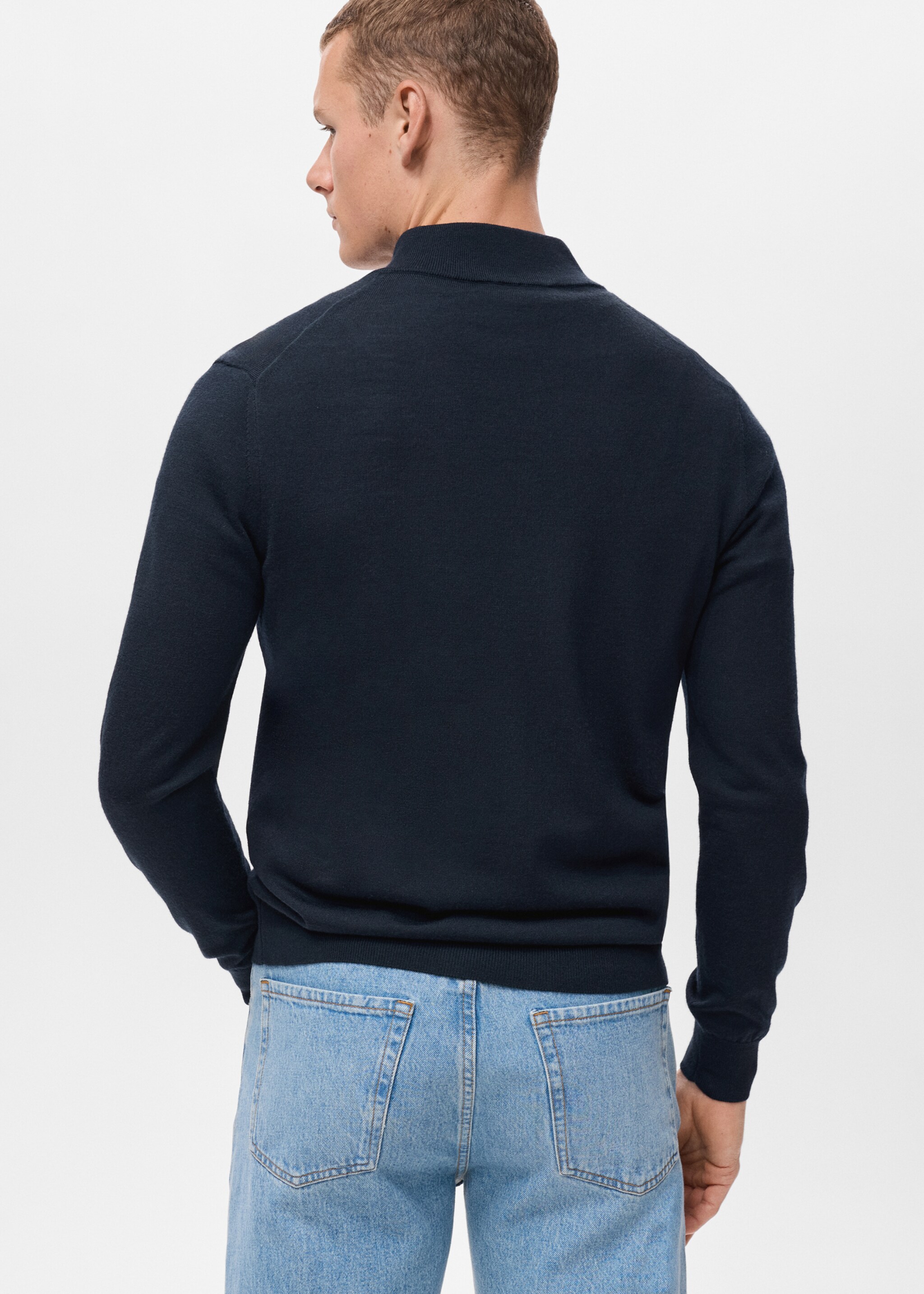 Pullover 100 % lana collo perkins - Retro dell'articolo