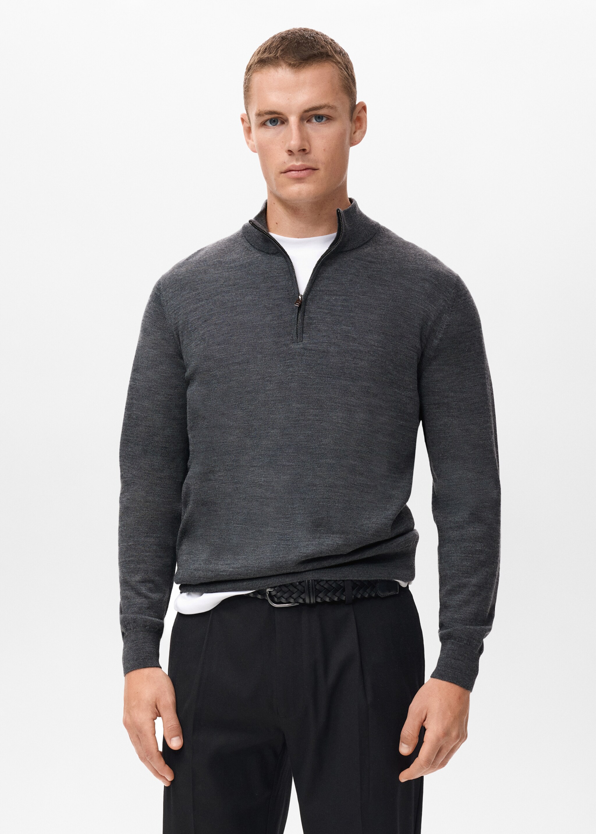 เสื้อสเวตเตอร์คอเพอร์กินส์ผ้าวูล 100% - เครื่องบินขนาดกลาง