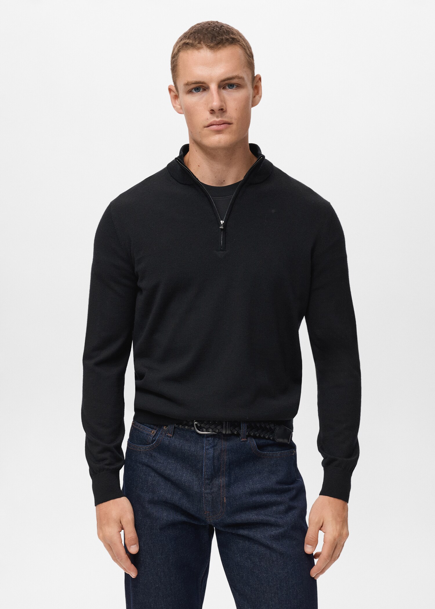 100% wool sweater with perkins neck - Medium plane