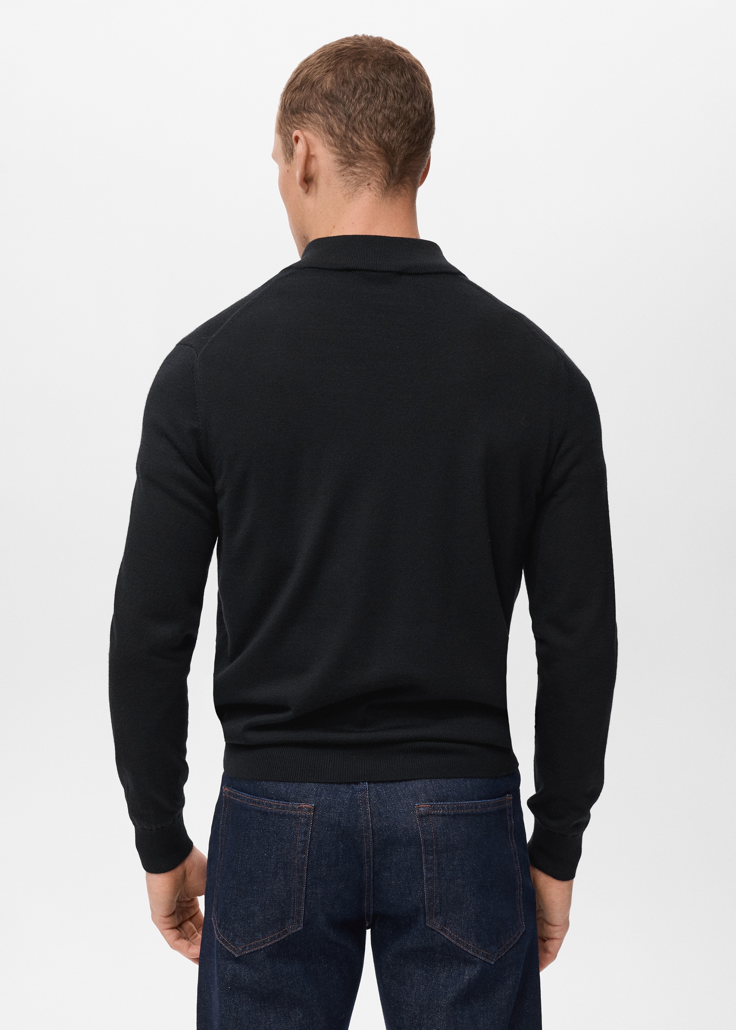 100% wool sweater with perkins neck - Reverse of the article