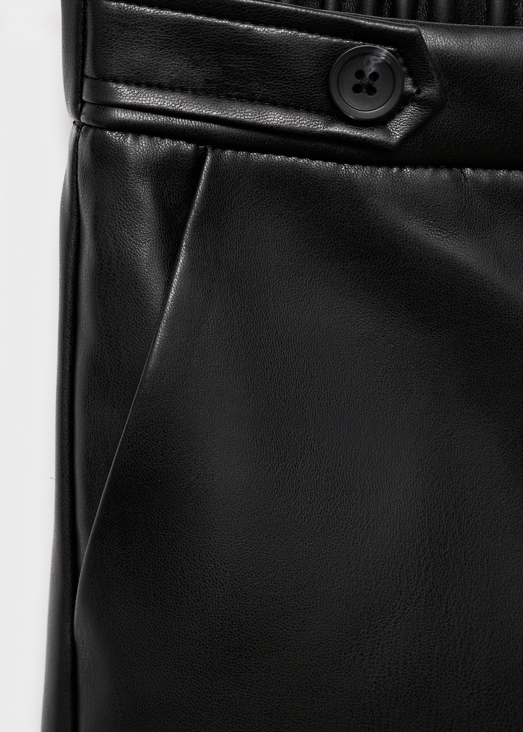 Straight leather-effect pants