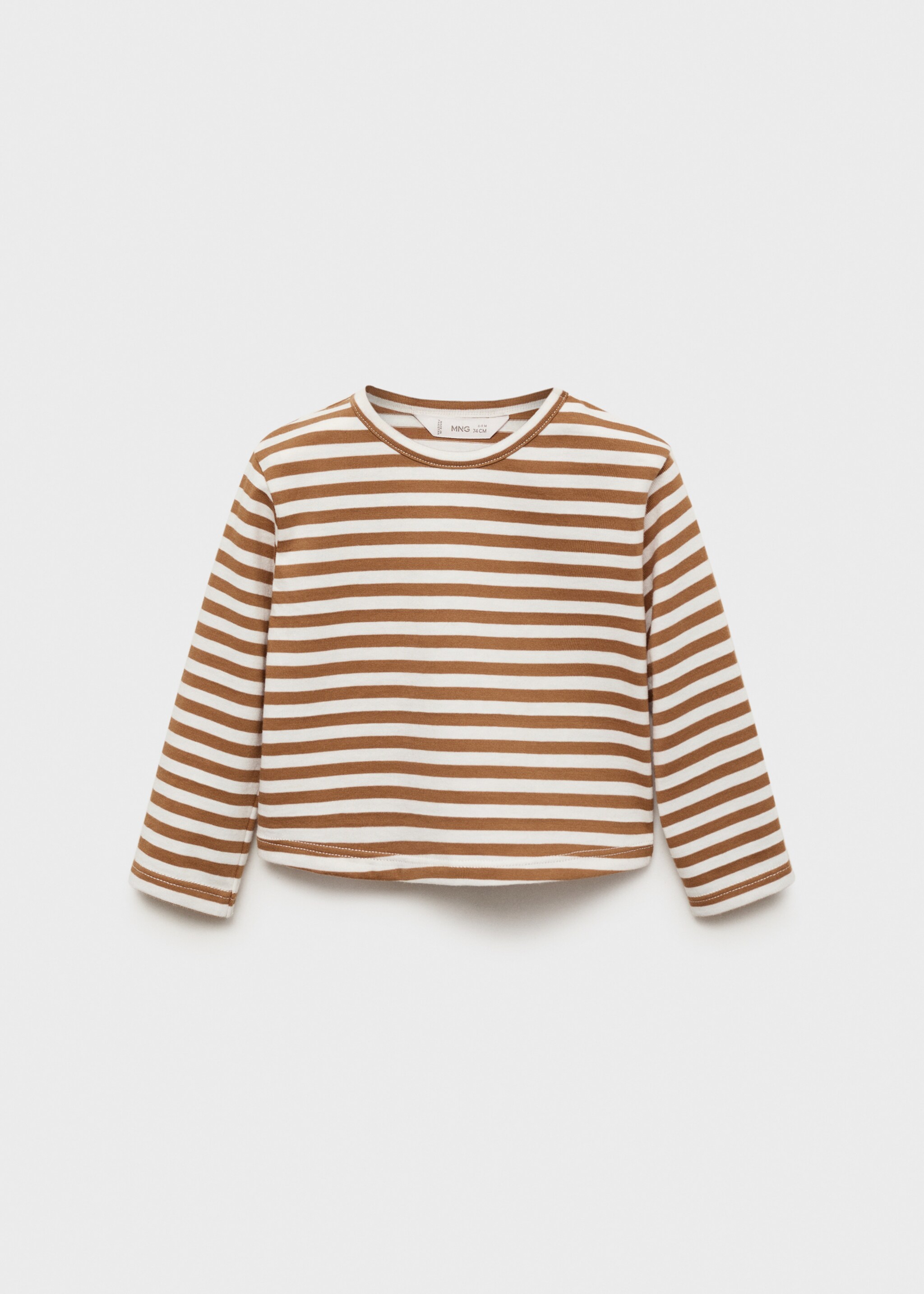 Striped cotton T-shirt - Article without model, Mustard. Ref: 17055978-00.