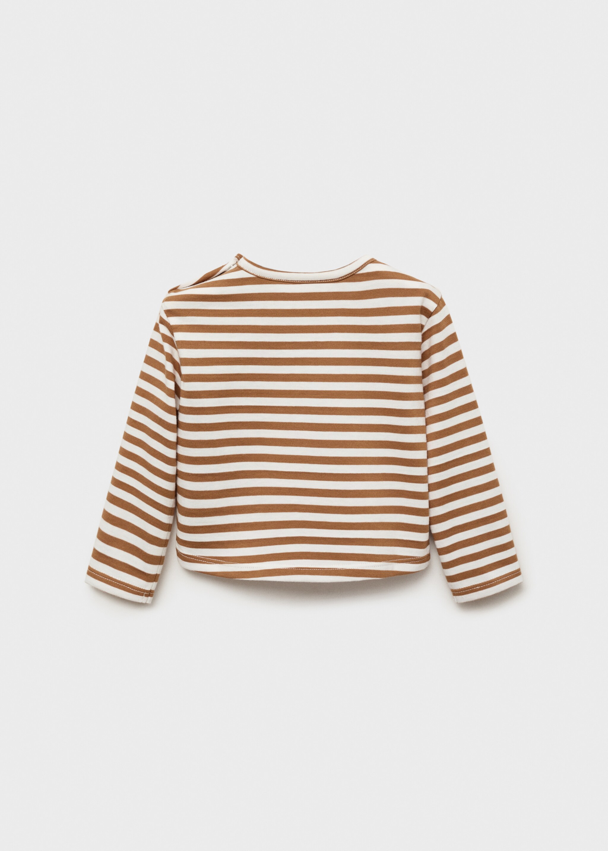 Striped cotton T-shirt - Reverse of the article, Mustard. Ref: 17055978-00.