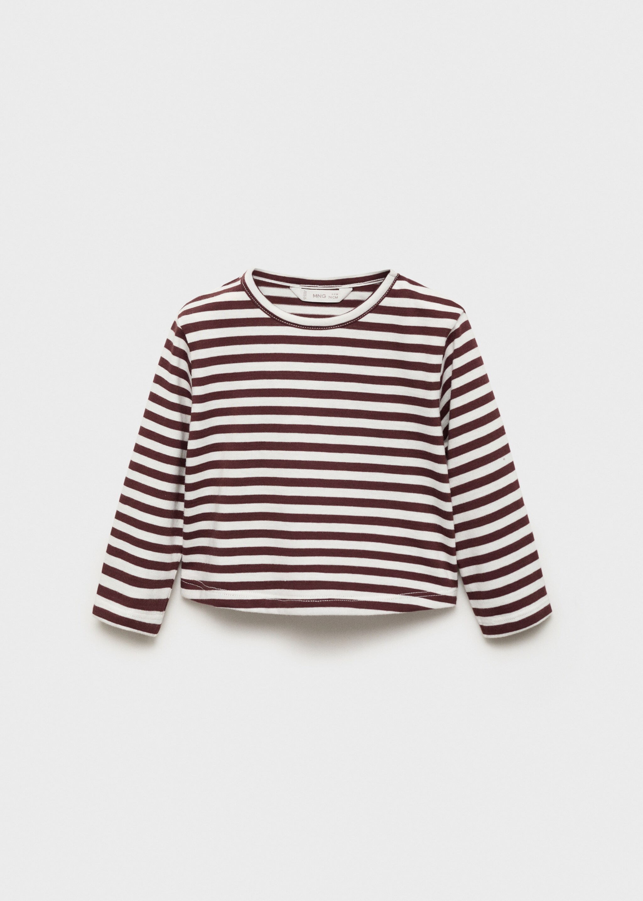 Striped cotton T-shirt - Article without model, Burgundy. Ref: 17055978-00.