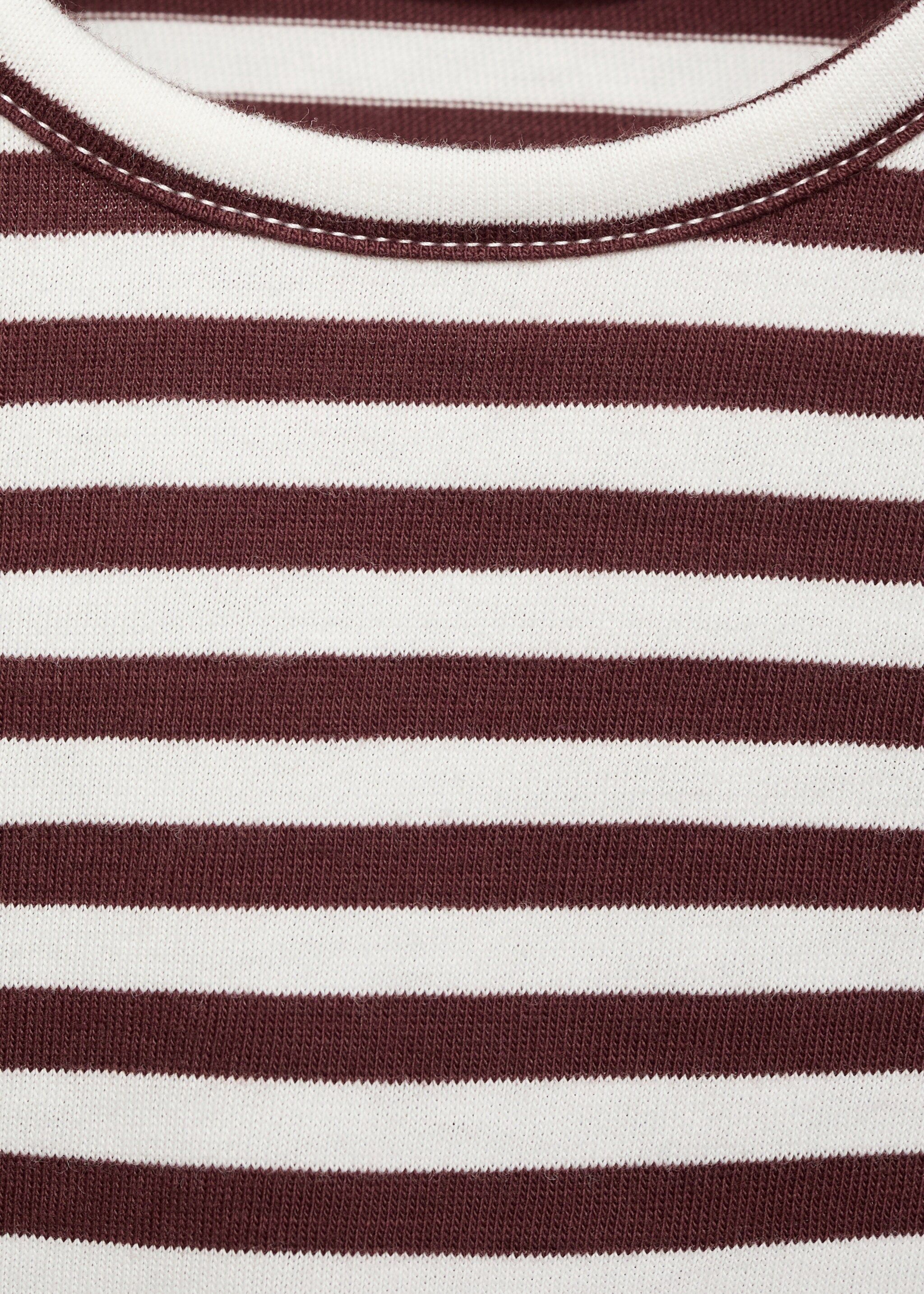 Striped cotton T-shirt - Details of the article 8, Burgundy. Ref: 17055978-00.