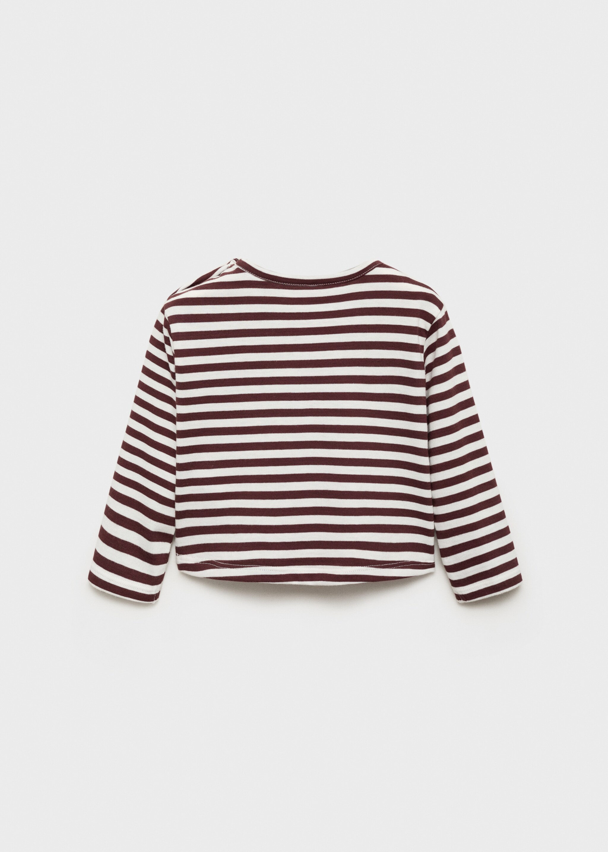 Striped cotton T-shirt - Reverse of the article, Burgundy. Ref: 17055978-00.