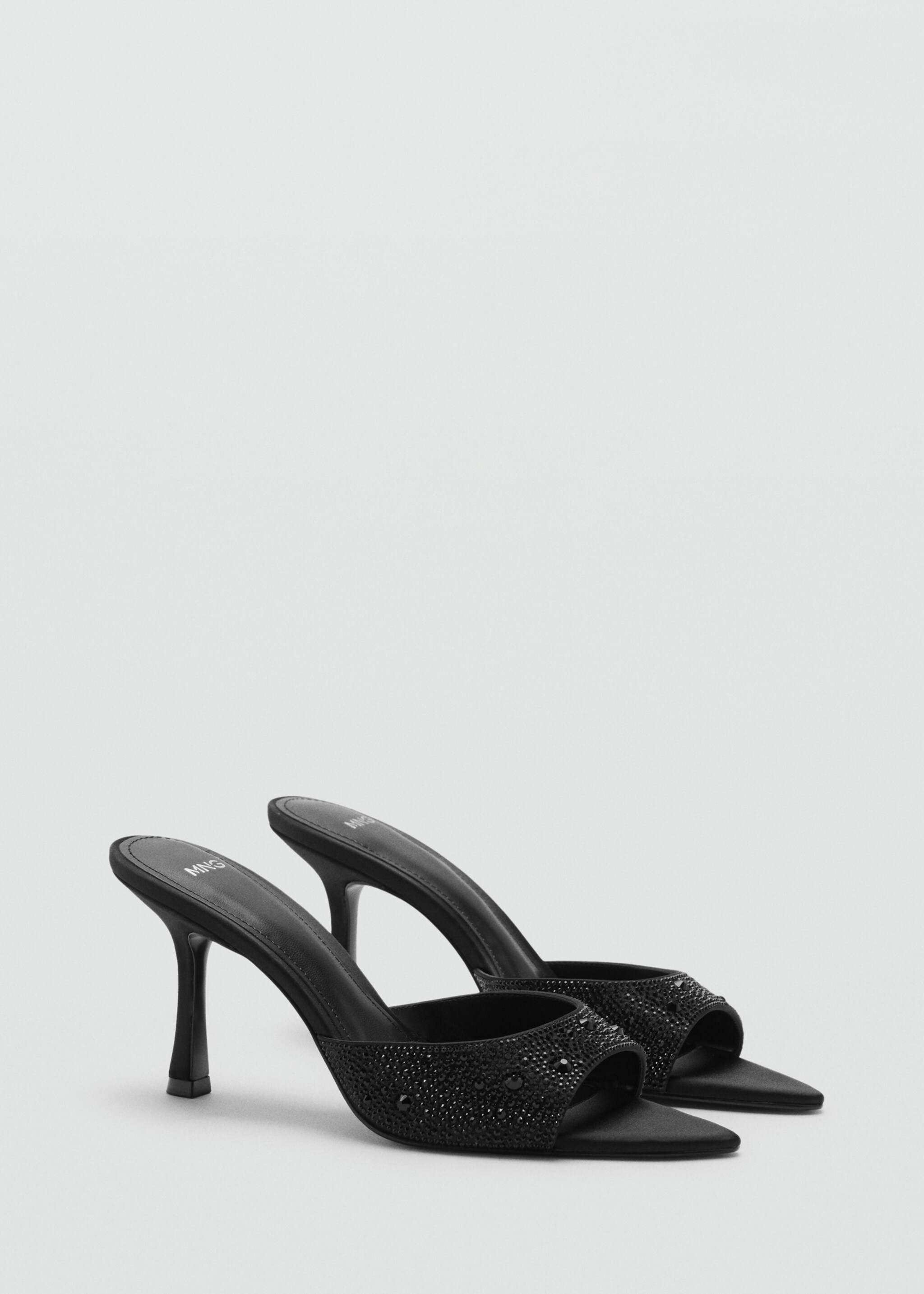Glitter high-heeled sandals - Medium plane, Black. Ref: 17055979-00.