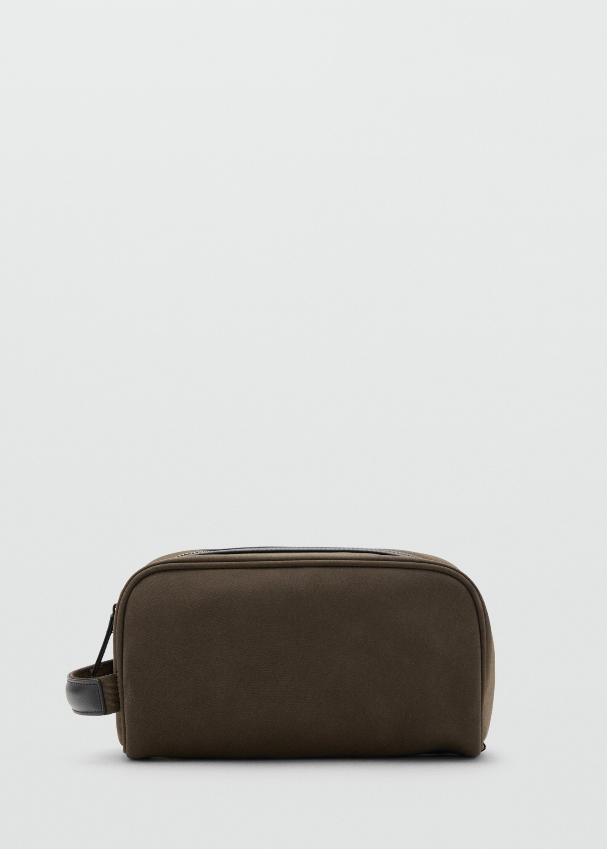 Sac cosmétique cuir à zip - Article sans modèle, Kaki. Ref: 17055981-00.