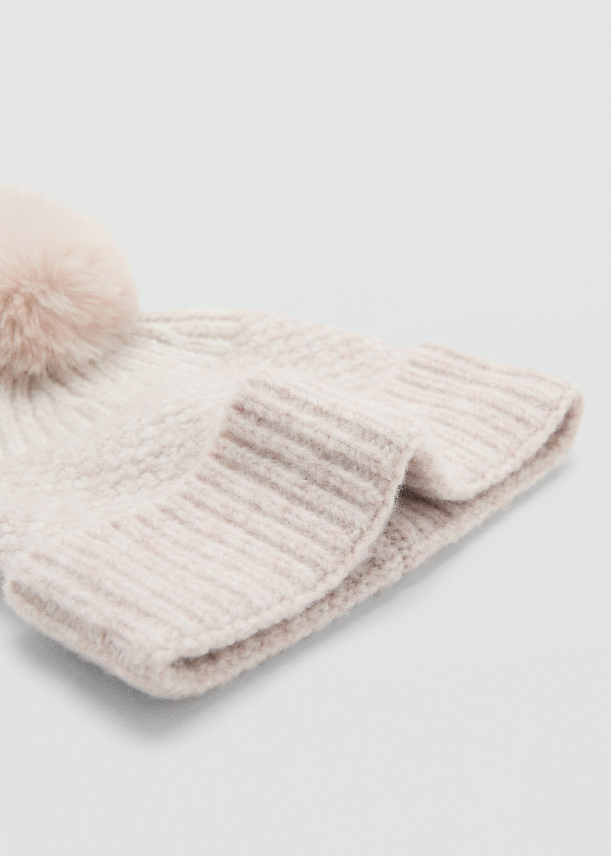 Knitted bobble hat - Medium plane, Sand. Ref: 17055983-00.