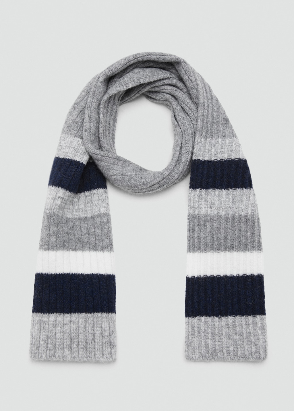 Striped knit scarf