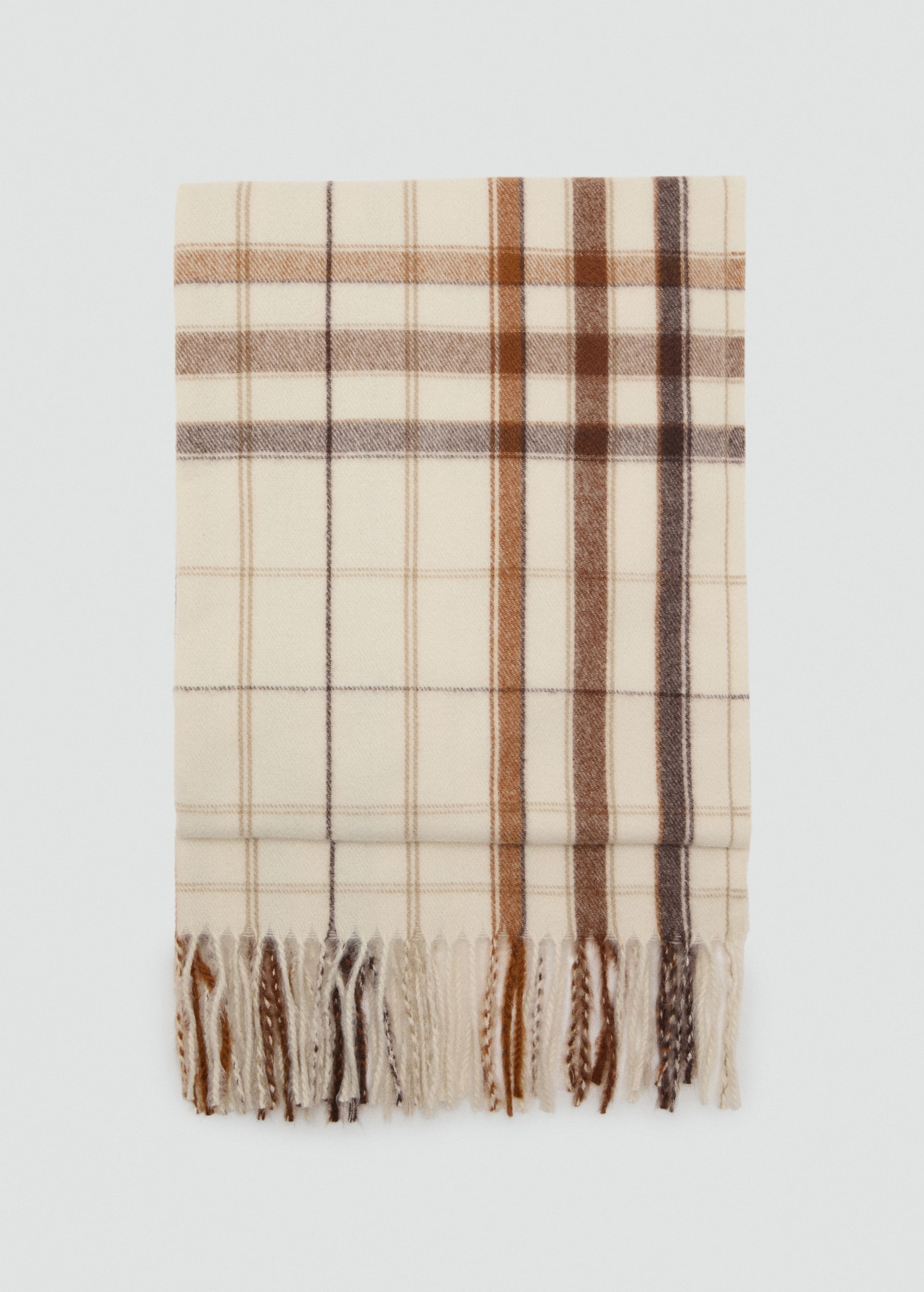 Check scarf with fringed ends - Article without model