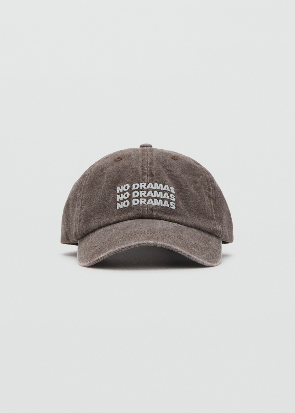 Cap with embroidered text
