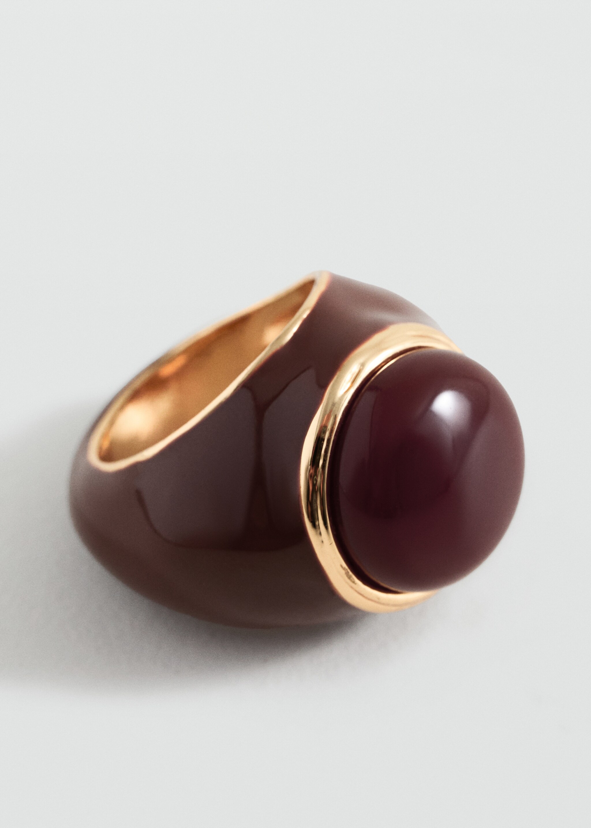 Semiprecious stone ring - Medium plane, Brown. Ref: 17055998-00.