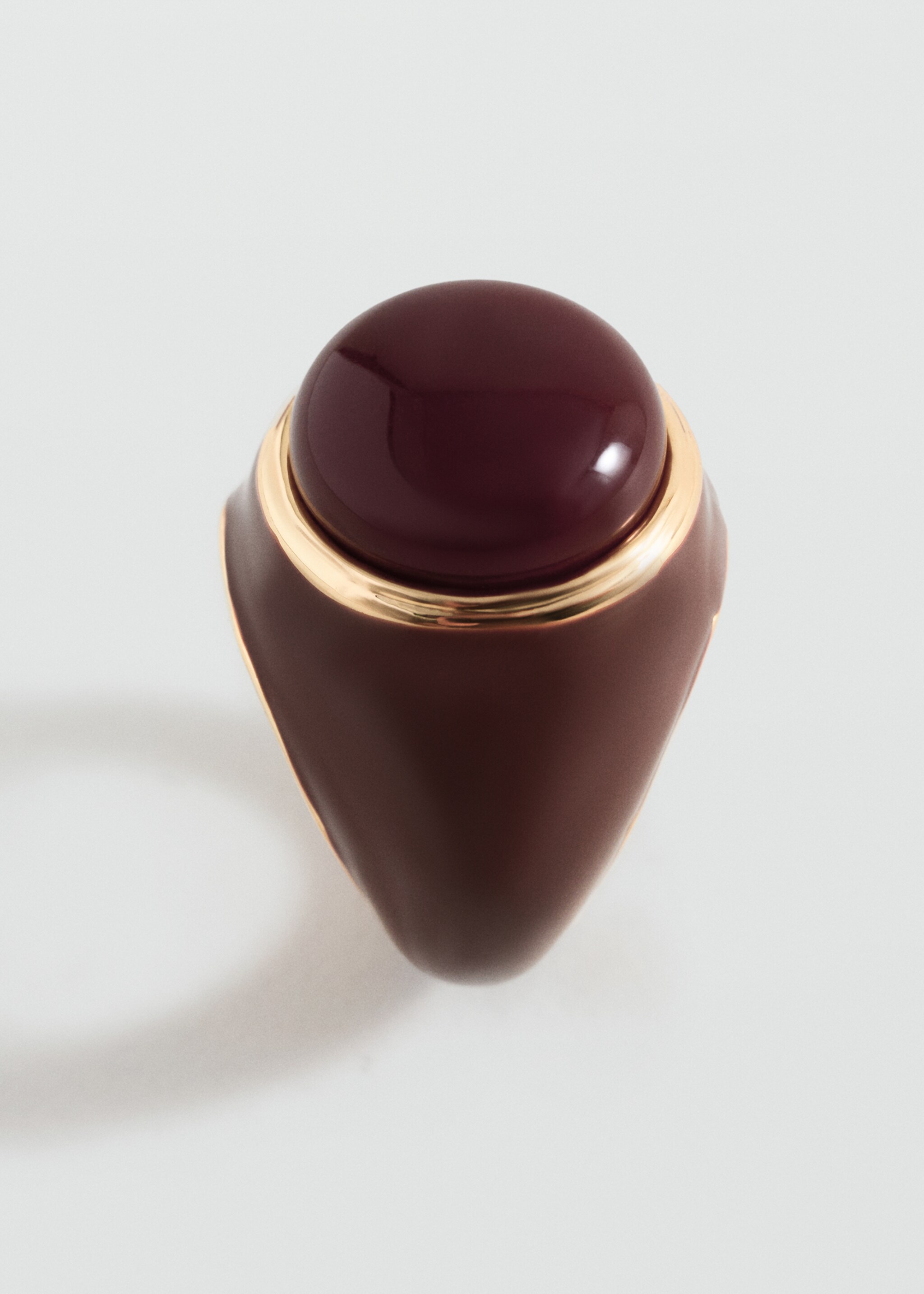 Semiprecious stone ring - Details of the article 1, Brown. Ref: 17055998-00.