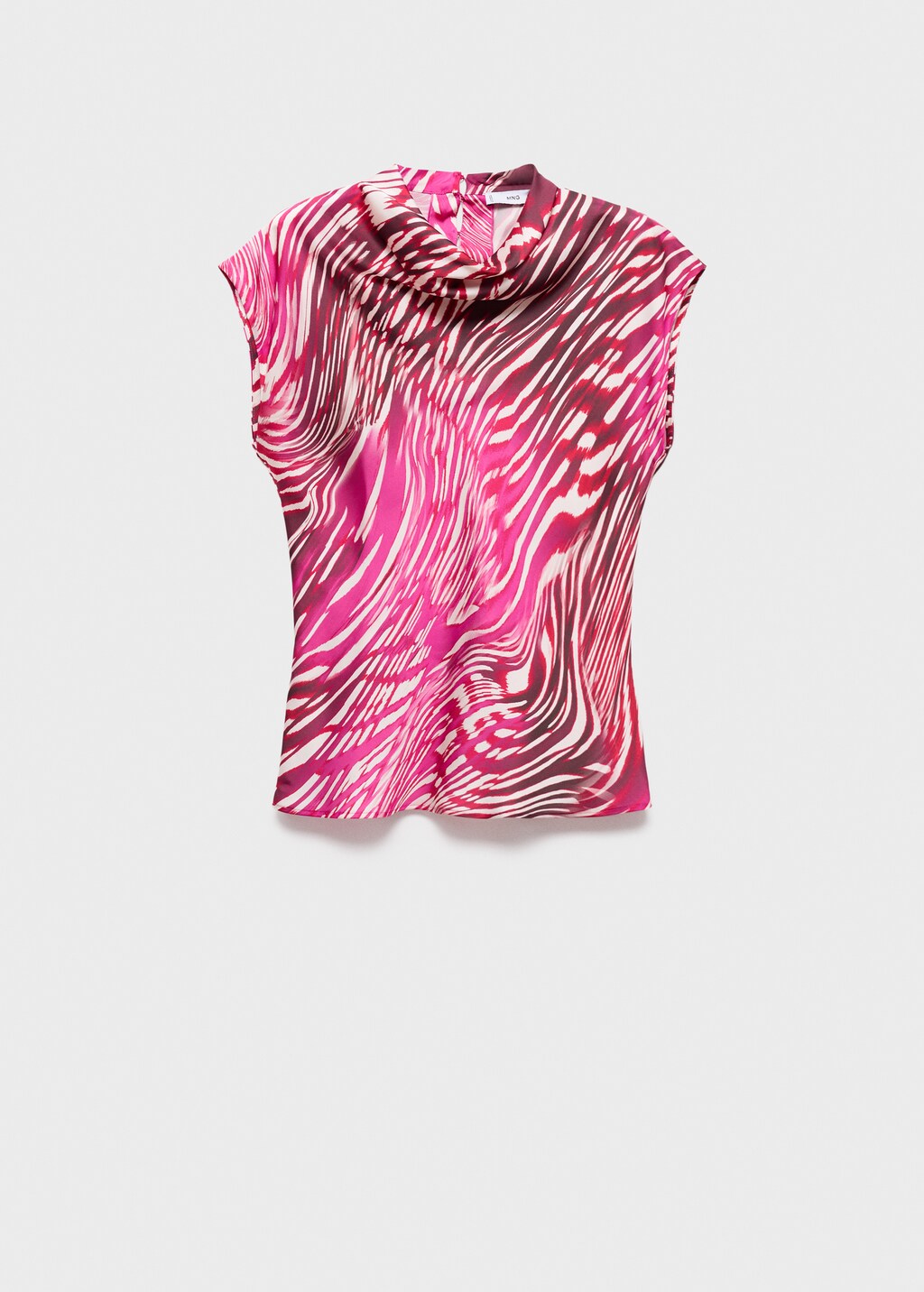 Satin blouse with draped neck - image 5