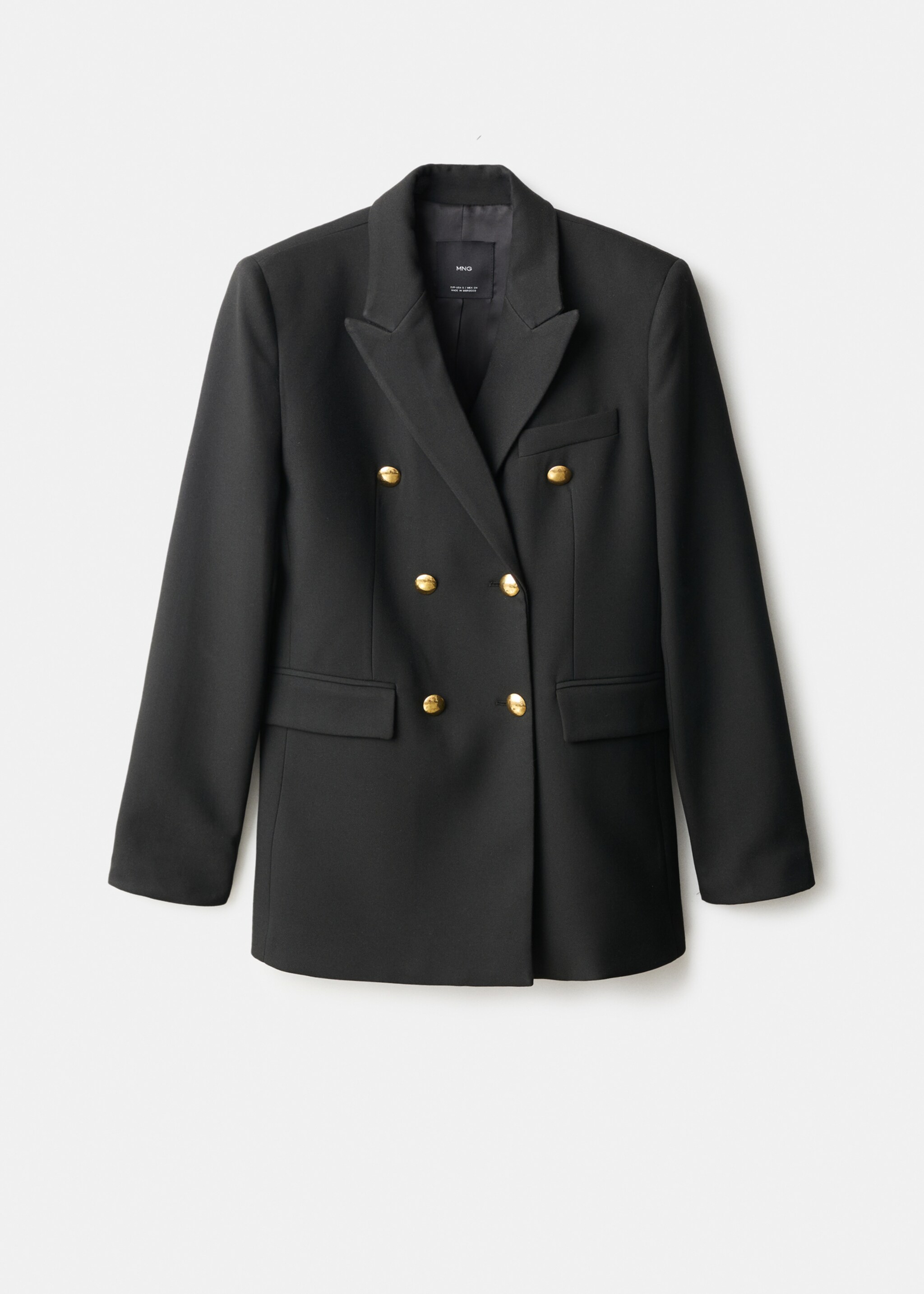 Blazer croisé double boutonnage - Article sans modèle, Noir. Ref: 17056004-00.
