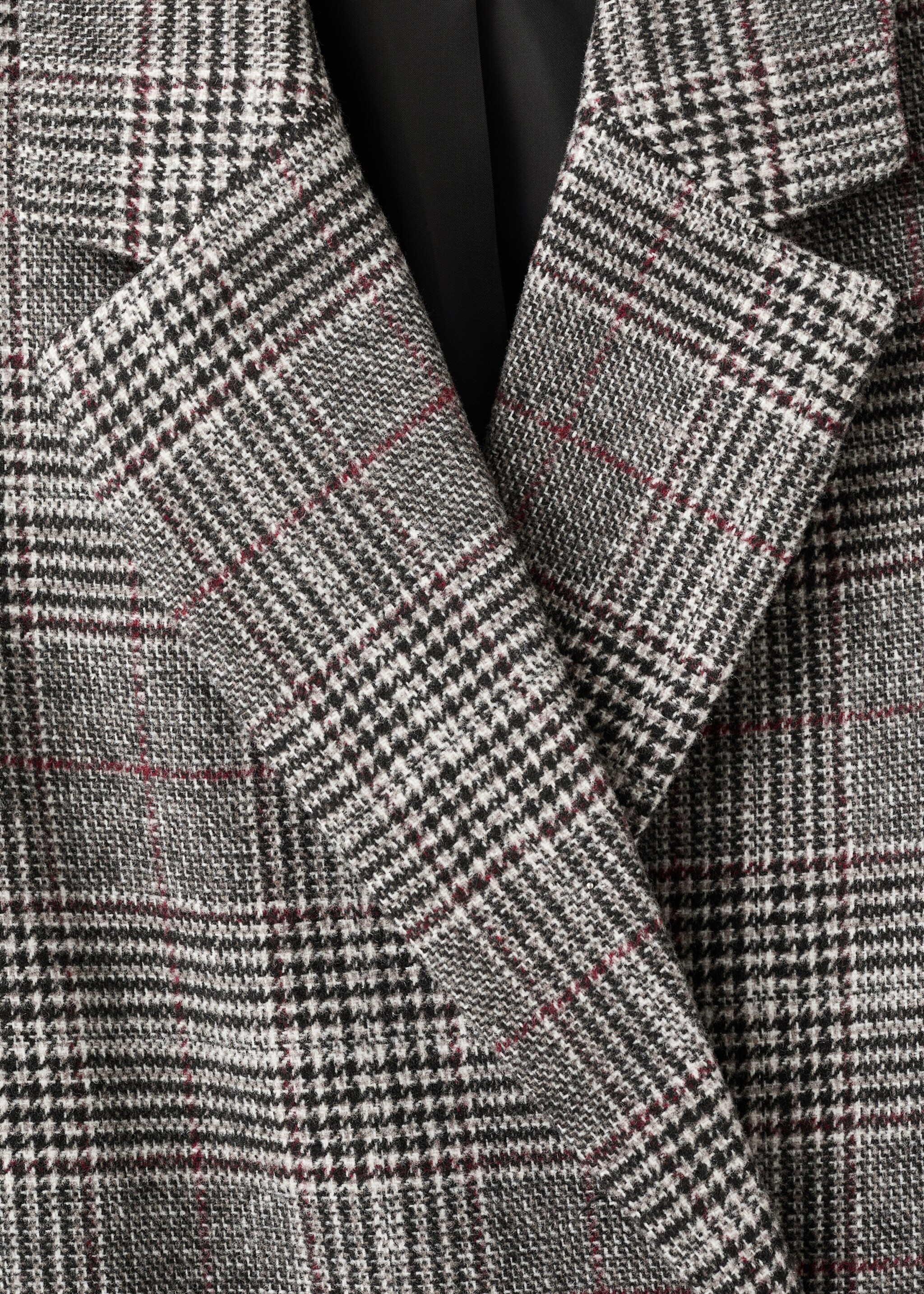 Manteau carreaux laine - Détail de l'article 8, Gris. Ref: 17056326-00.