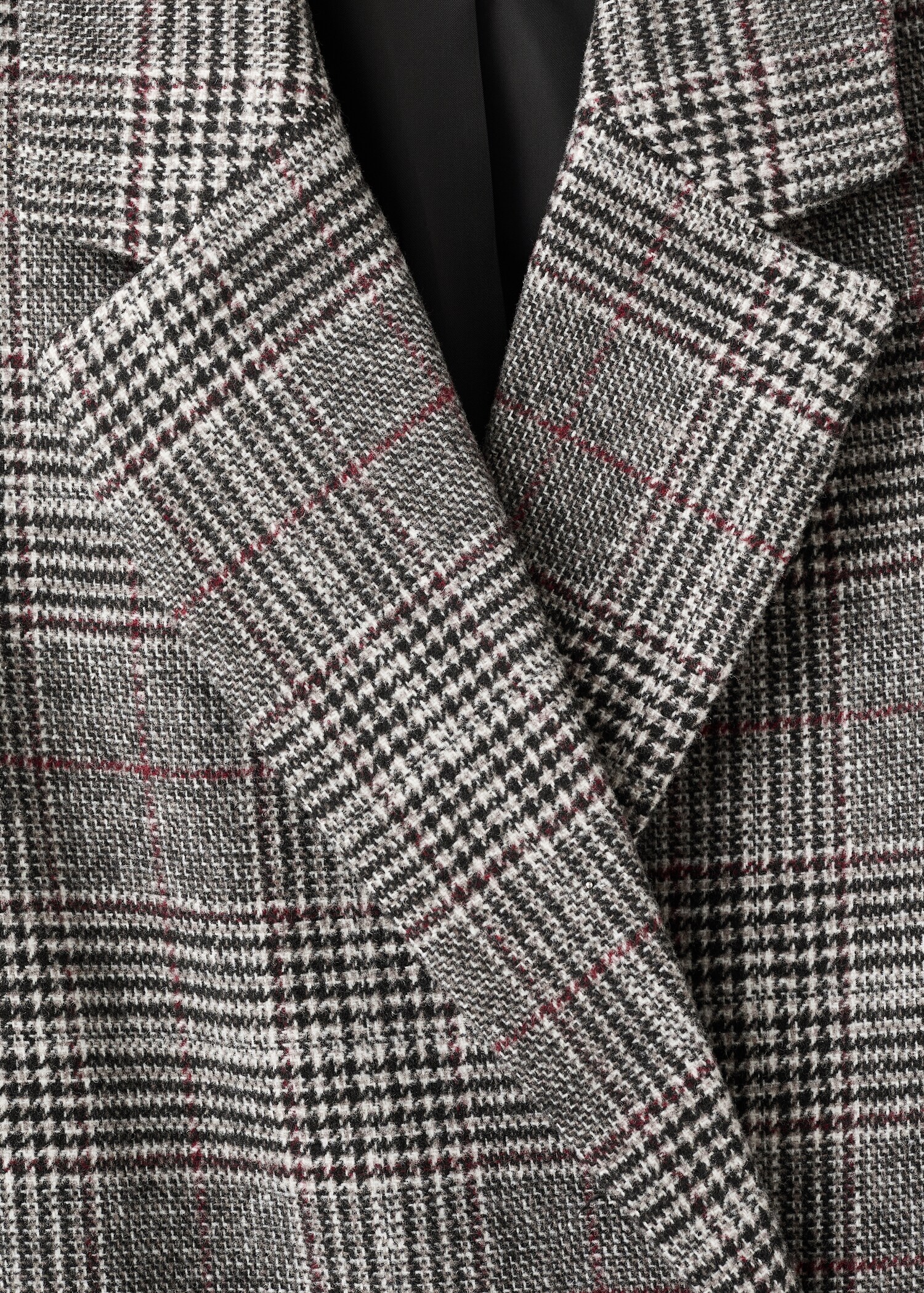 Check wool-blend coat - Details of the article 8
